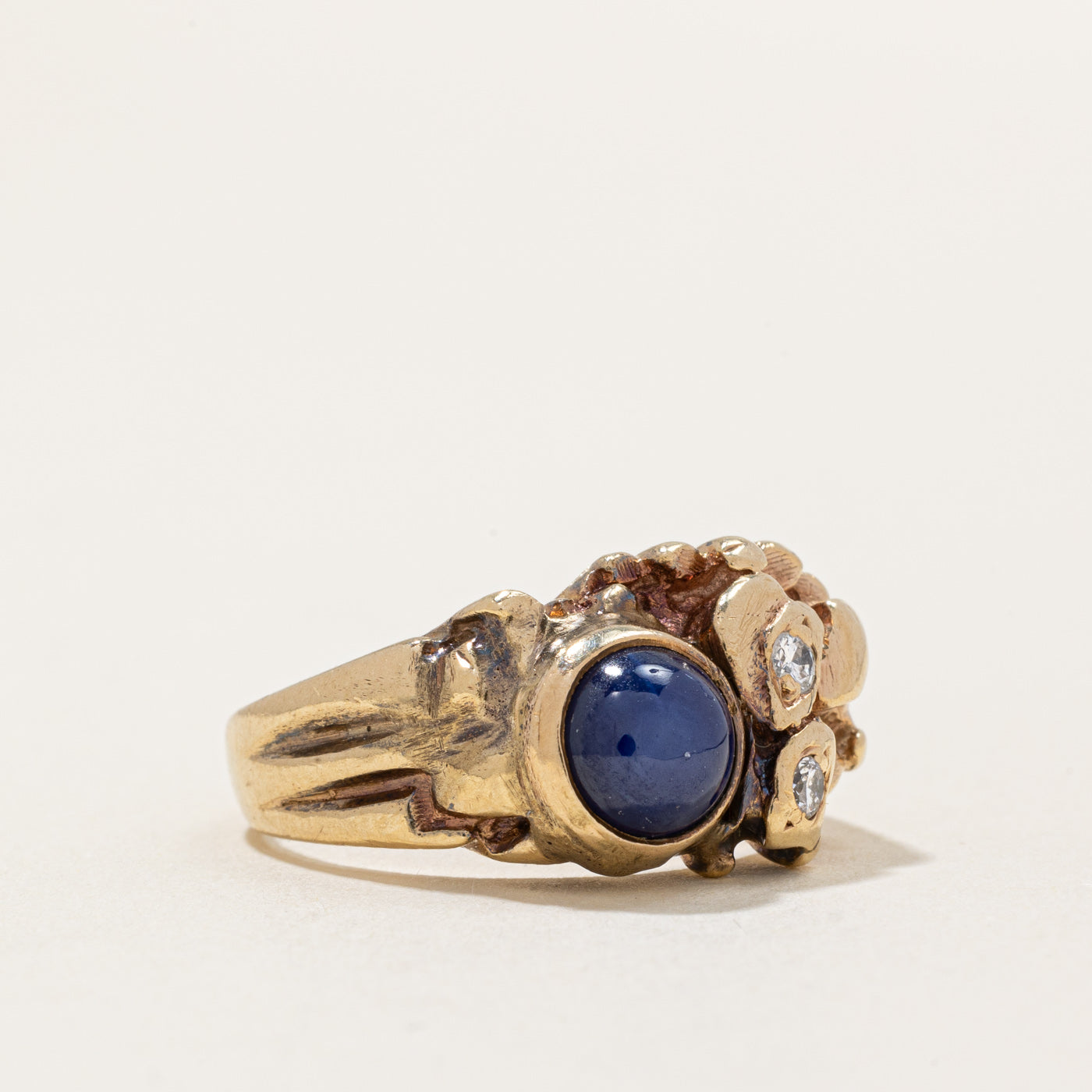 Synthetic Star Sapphire & Natural Diamond Ring | 2.00ct, 0.08ctw | SZ 7.5 |