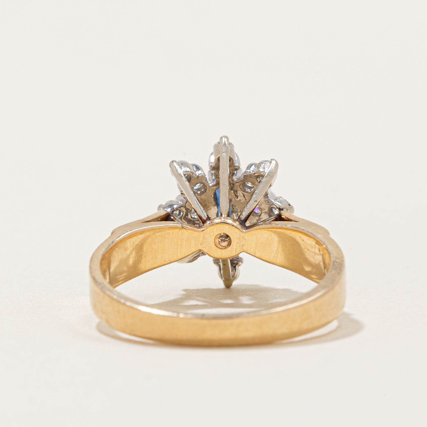 Diamond Halo & Sapphire Cocktail Ring | 0.36ctw, 0.17ct | SZ 6.5 |