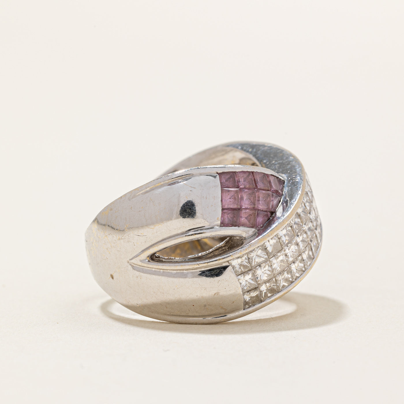 Princess Cut Diamond & Pink Sapphire Ring | 2.00ctw, 1.20ctw | SZ 9.25 |