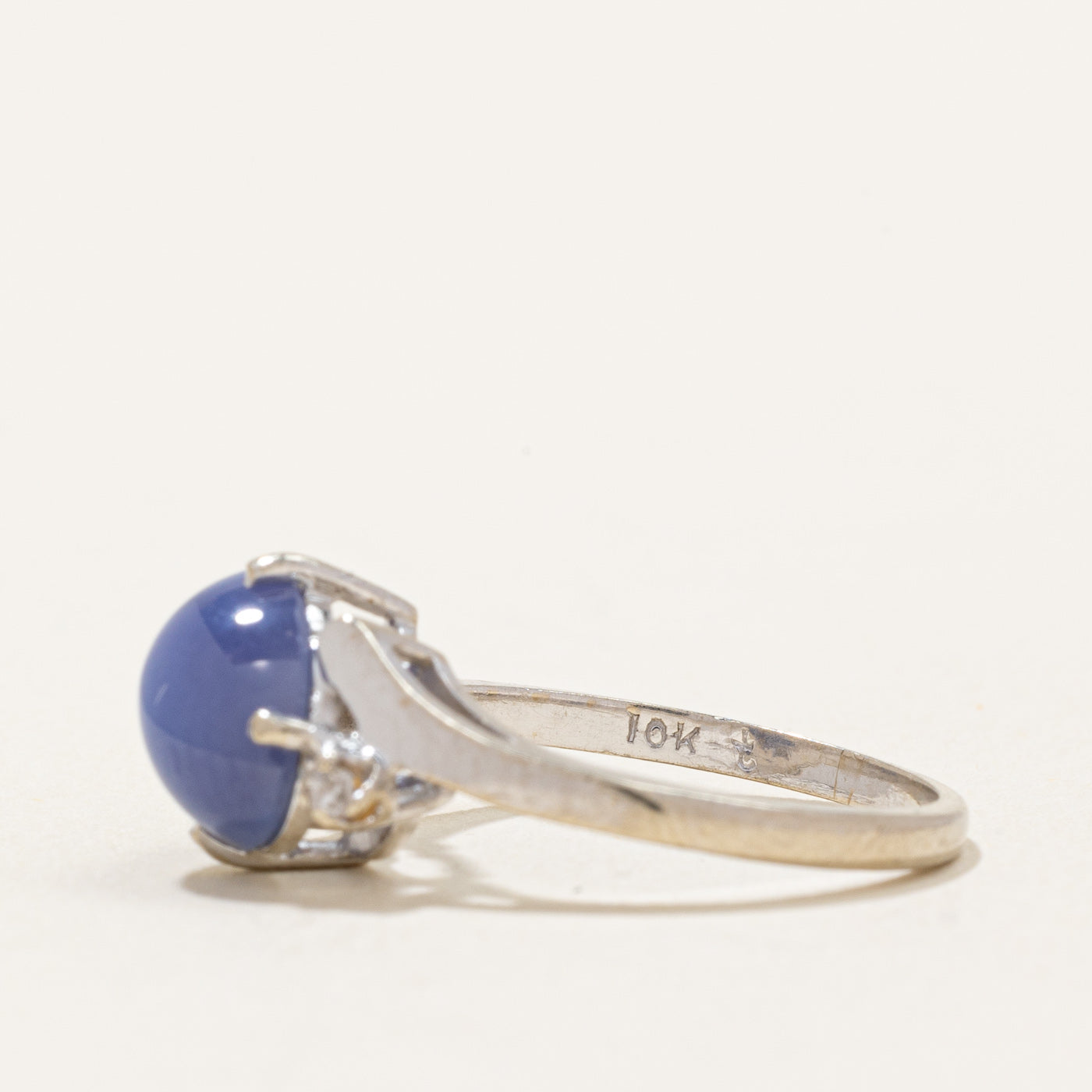 Synthetic Star Sapphire & Natural Diamond Ring | 2.72ct, 0.03ctw | SZ 5 |