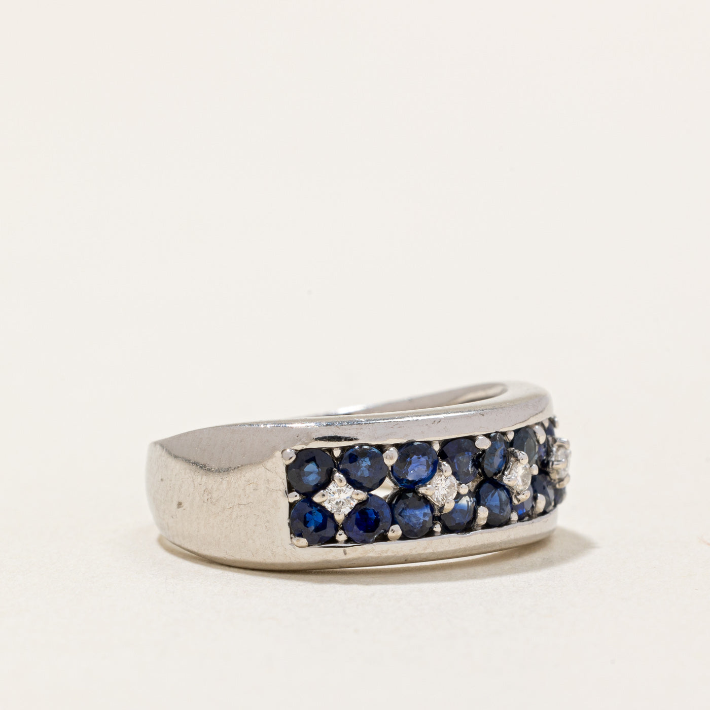 Blue Sapphire & Diamond Ring | 1.08ctw, 0.05ctw | SZ 6.5 |