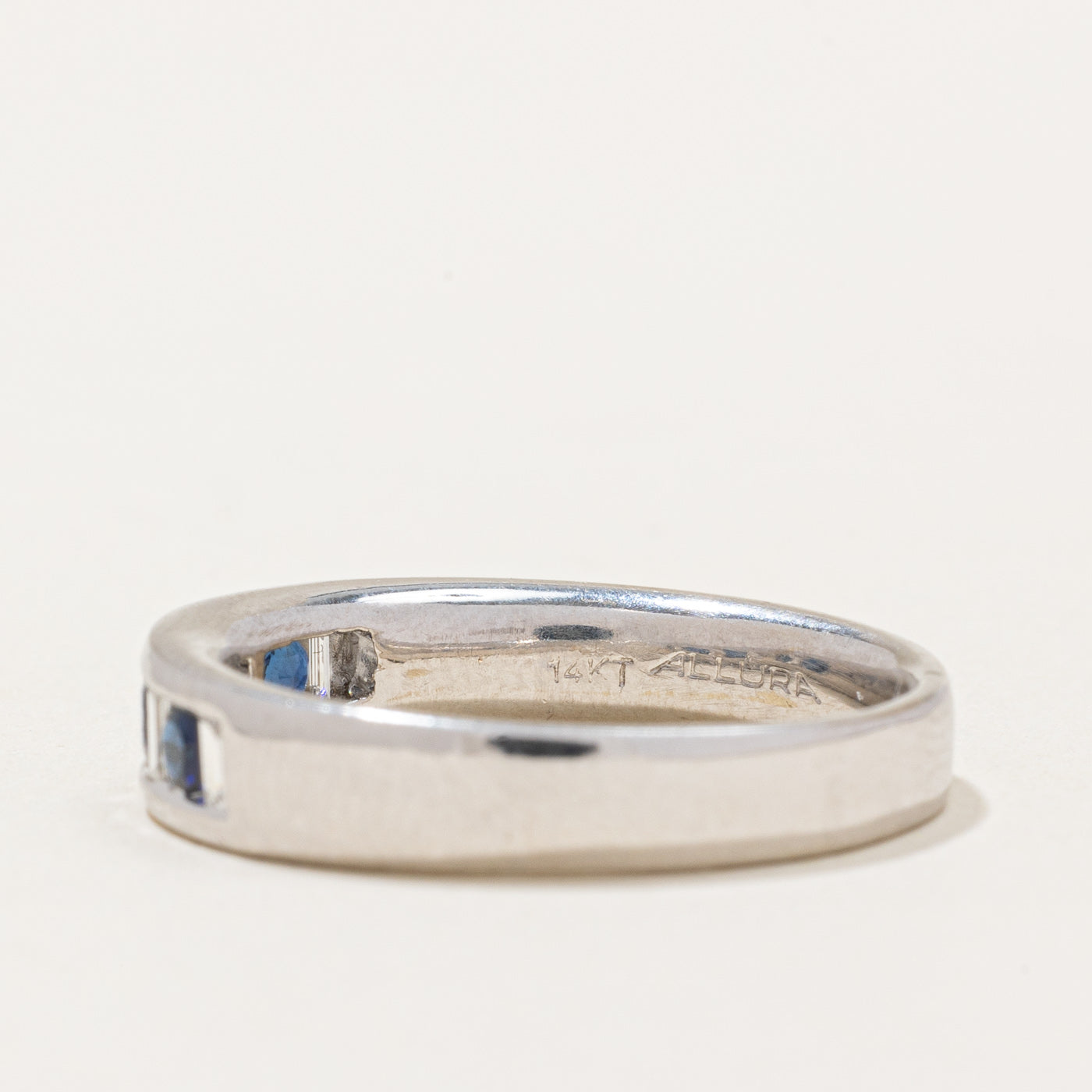 Channel Set Sapphire & Diamond Ring | 0.40ctw, 0.10ctw | SZ 7.5 |
