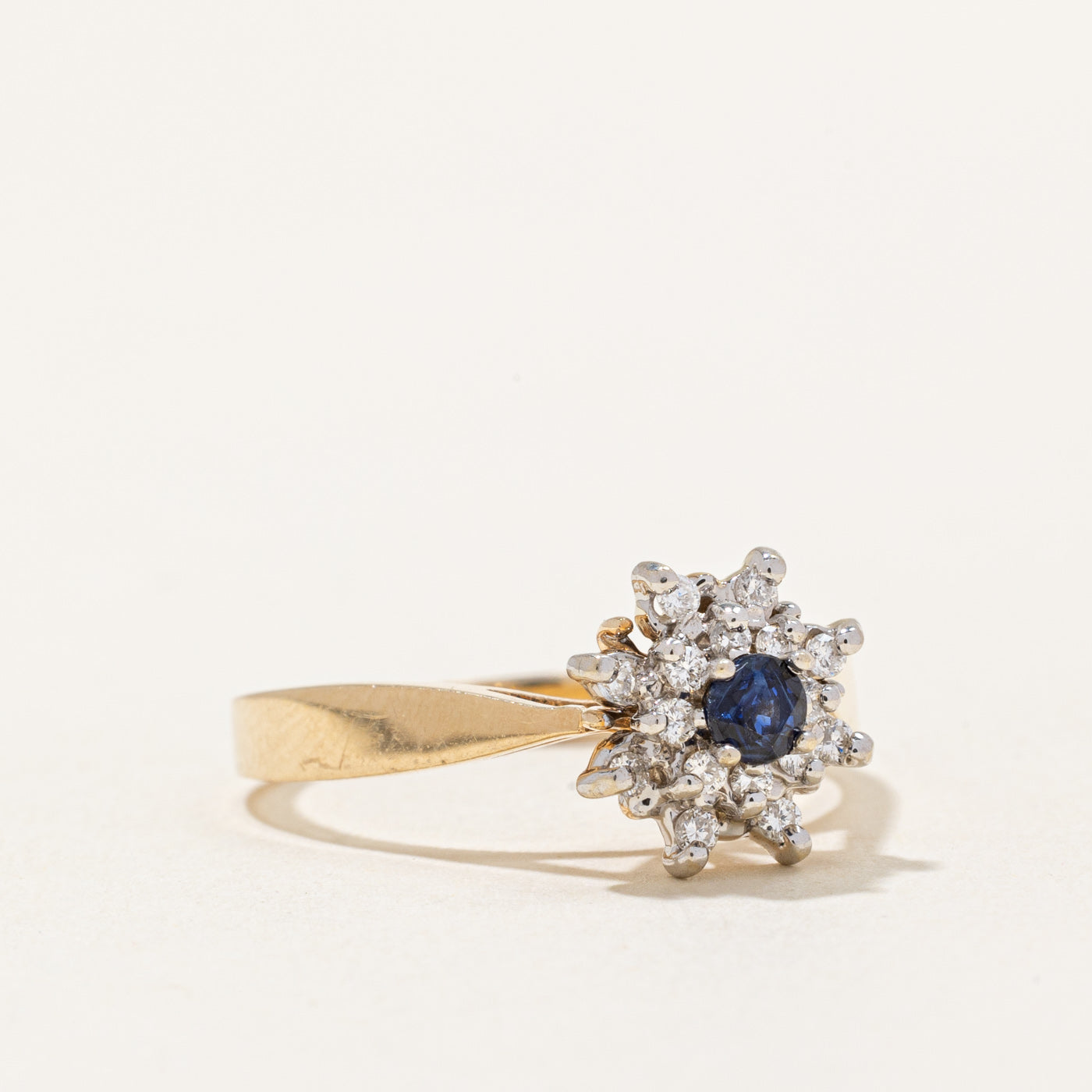Sapphire & Diamond Halo Ring | 0.19ct, 0.12ctw | SZ 6.25 |