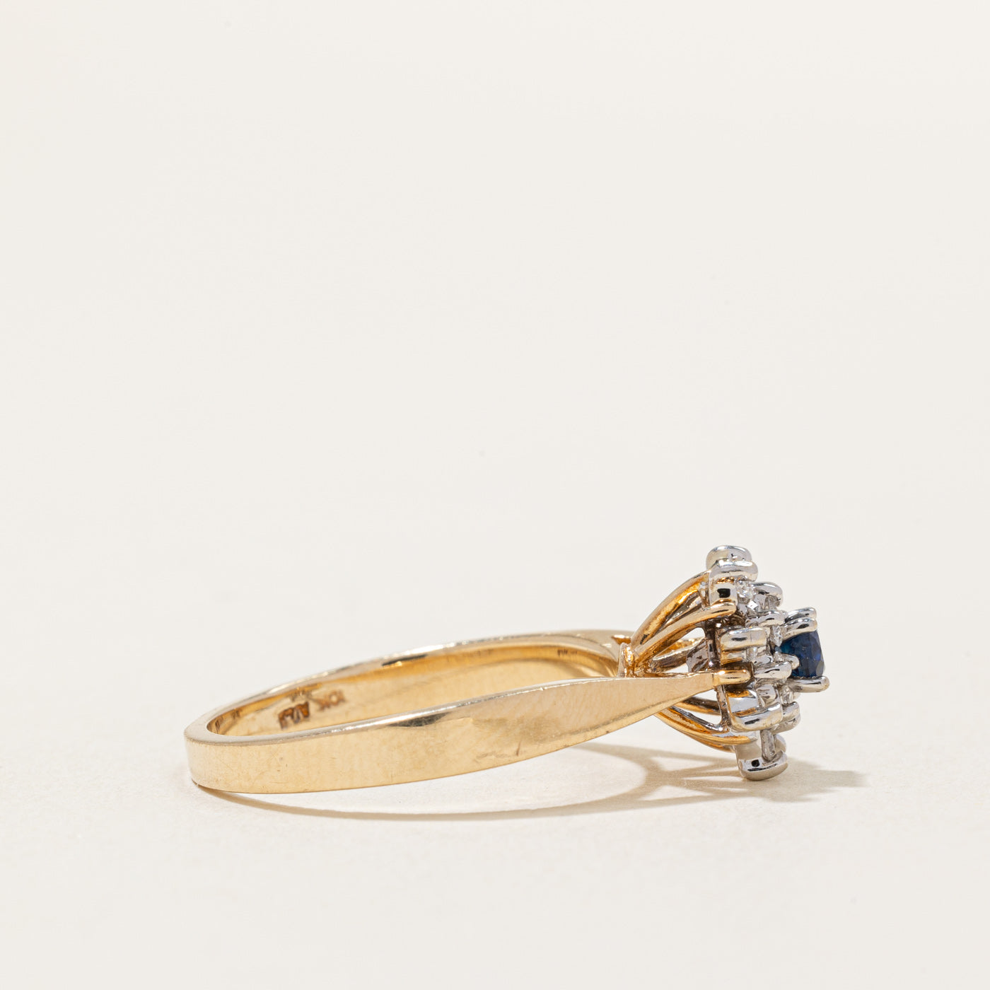 Sapphire & Diamond Halo Ring | 0.19ct, 0.12ctw | SZ 6.25 |