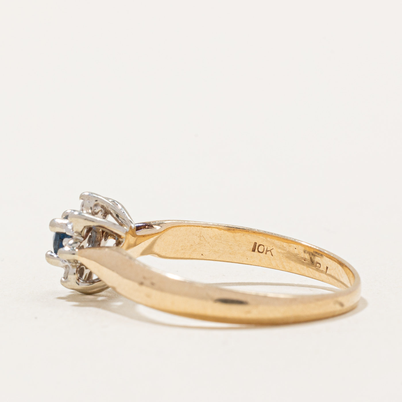 Sapphire & Diamond Halo Ring | 0.24ct, 0.09ctw | SZ 7.75 |