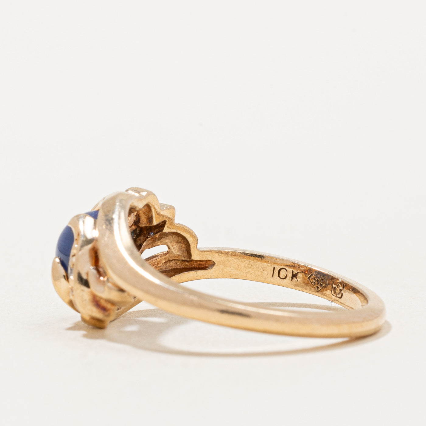 Synthetic Star Sapphire & Natural Diamond Ring | 0.85ct, 0.02ctw | SZ 6 |