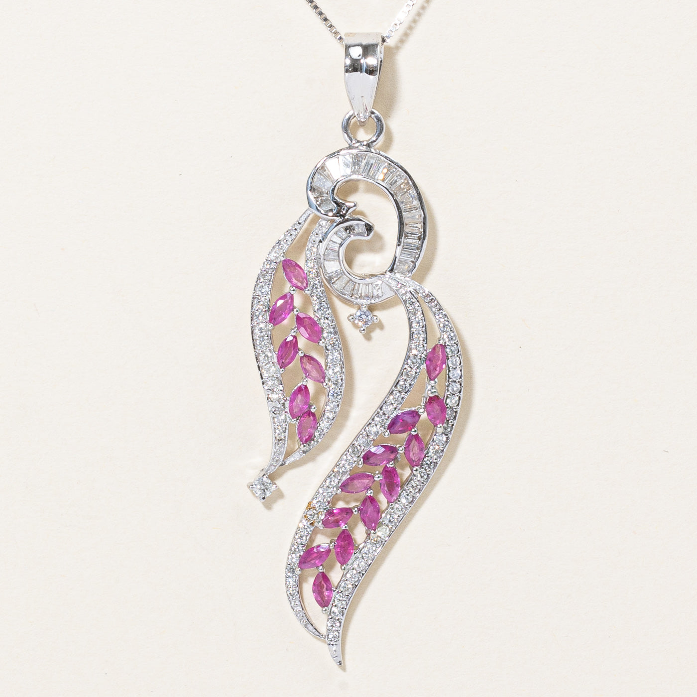 Ruby & Diamond Pendant Necklace | 2.00ctw, 1.25ctw | 18" |