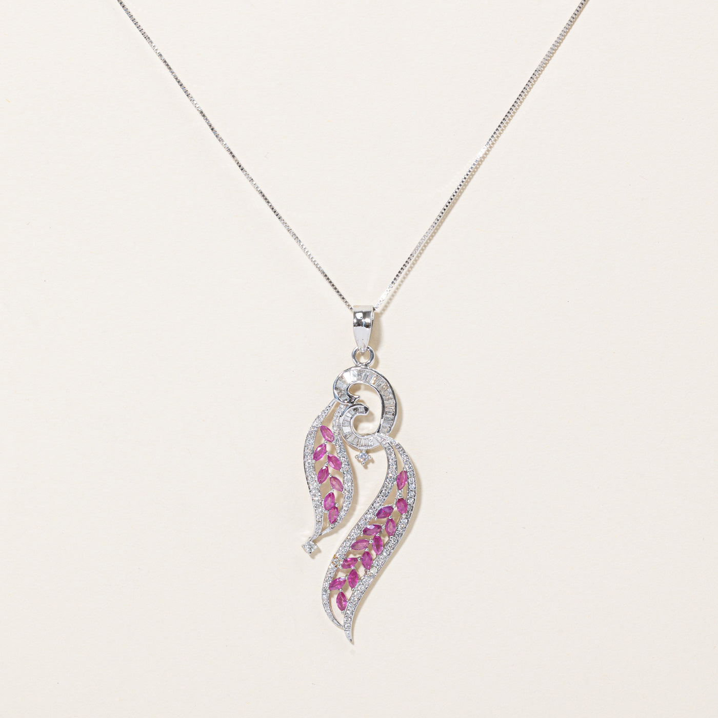Ruby & Diamond Pendant Necklace | 2.00ctw, 1.25ctw | 18" |