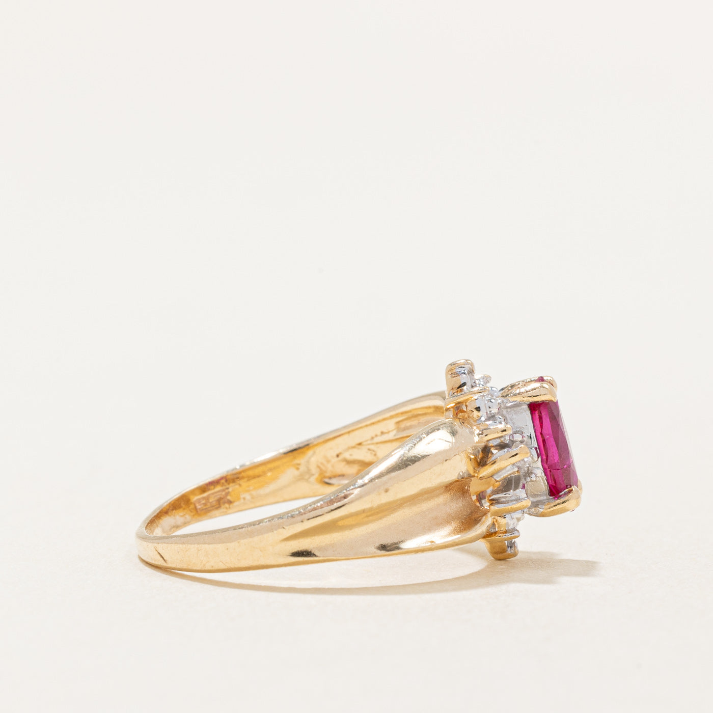 Ruby & Diamond Halo Ring | 0.42ct, 0.04ctw | SZ 5.75 |