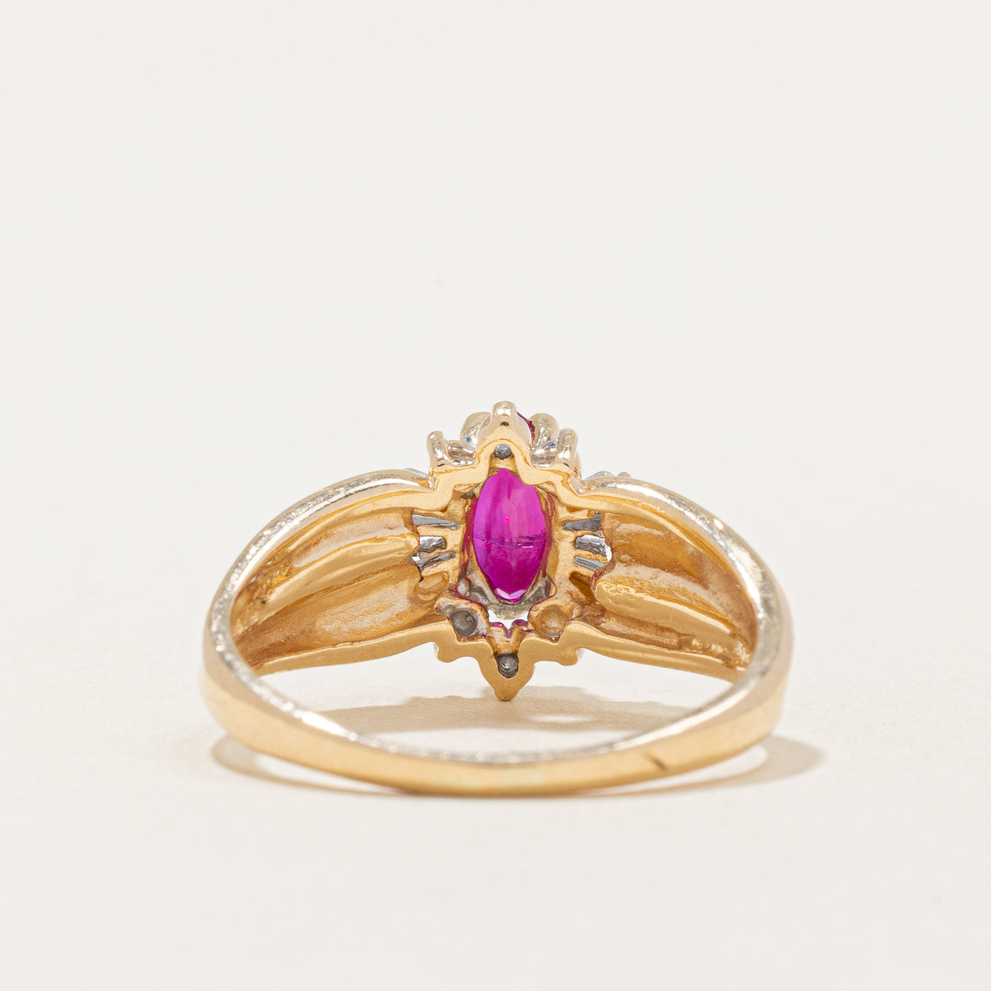 Ruby & Diamond Halo Ring | 0.42ct, 0.04ctw | SZ 5.75 |