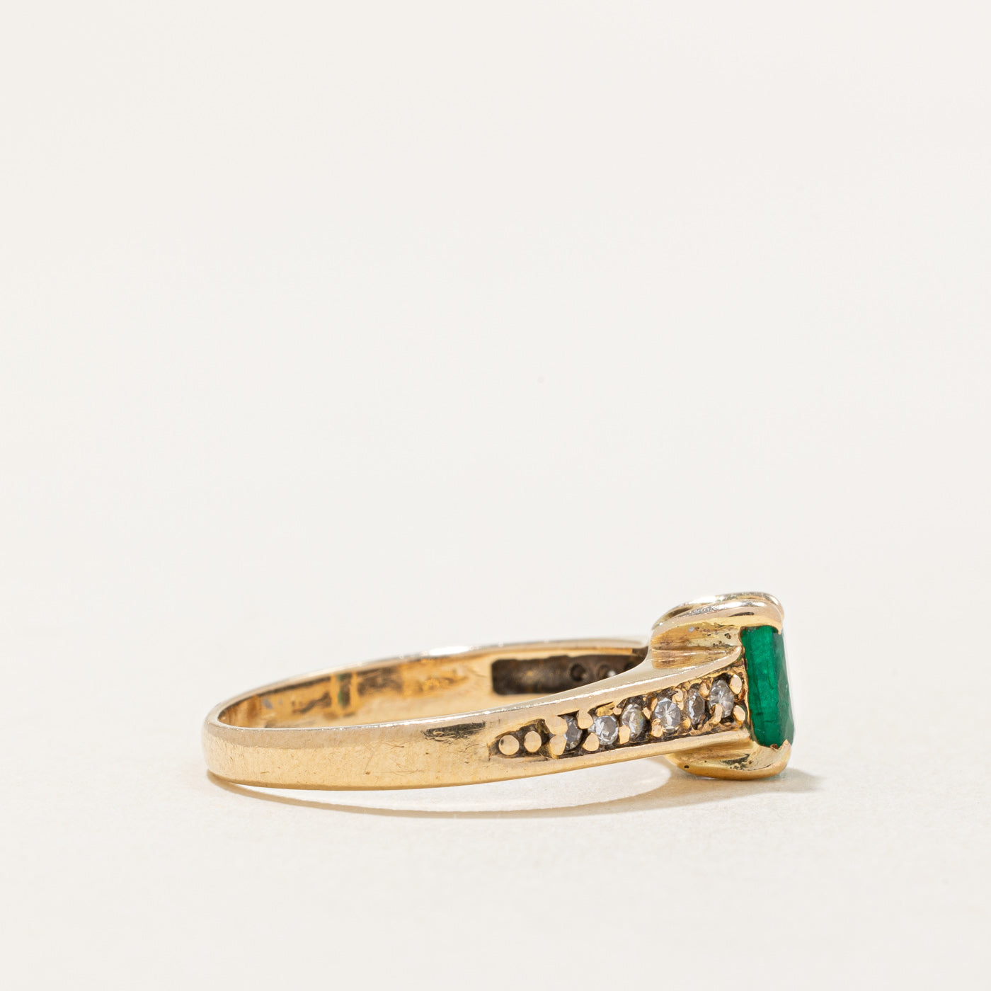 Emerald & Diamond Ring | 0.35ct, 0.09ctw | SZ 6 |