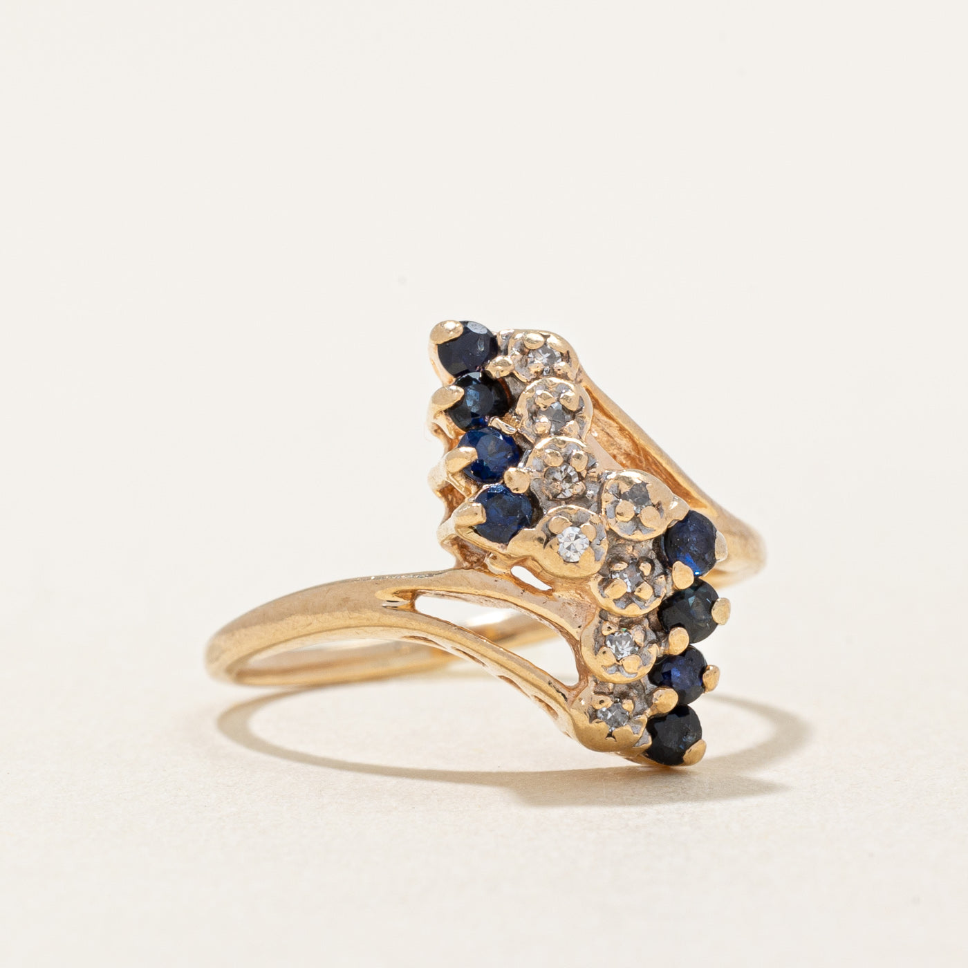 Sapphire & Diamond Waterfall Ring | 0.27ctw, 0.04ctw | SZ 5 |