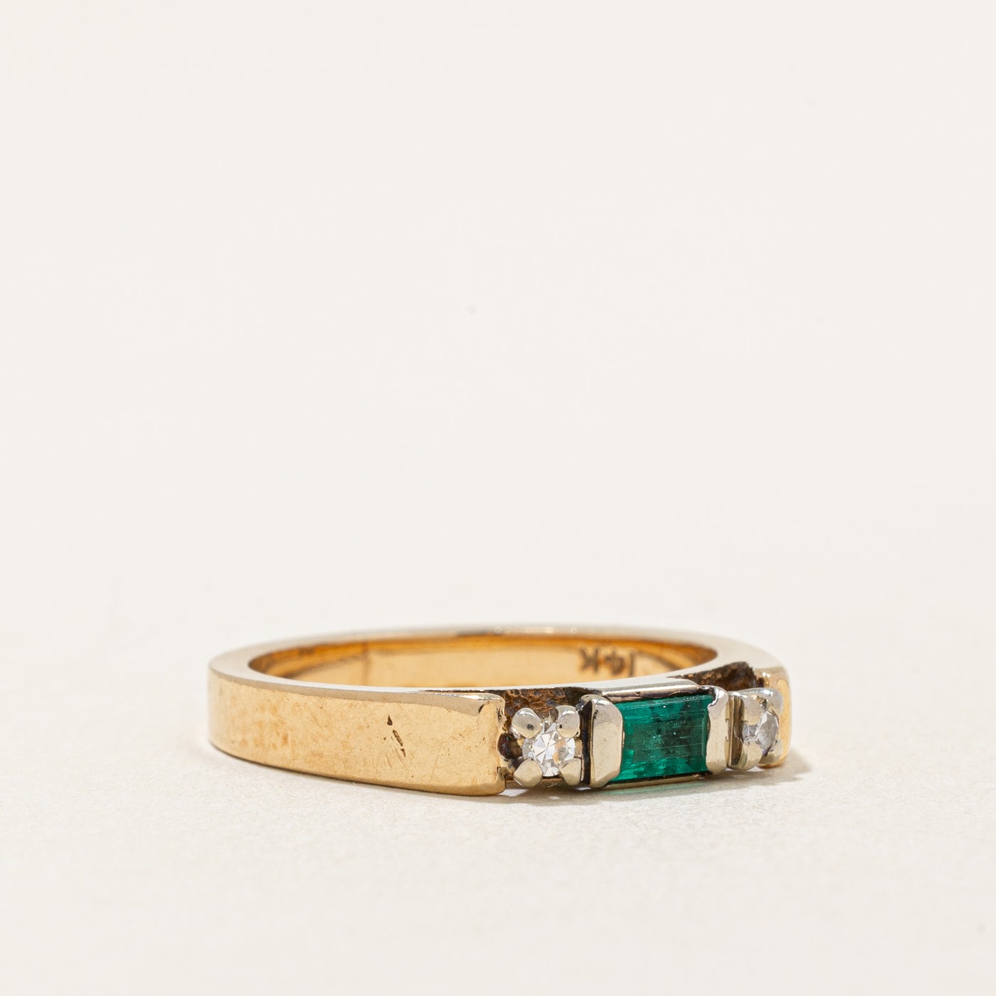 Emerald & Diamond Ring | 0.12ct, 0.04ctw | SZ 4.25 |