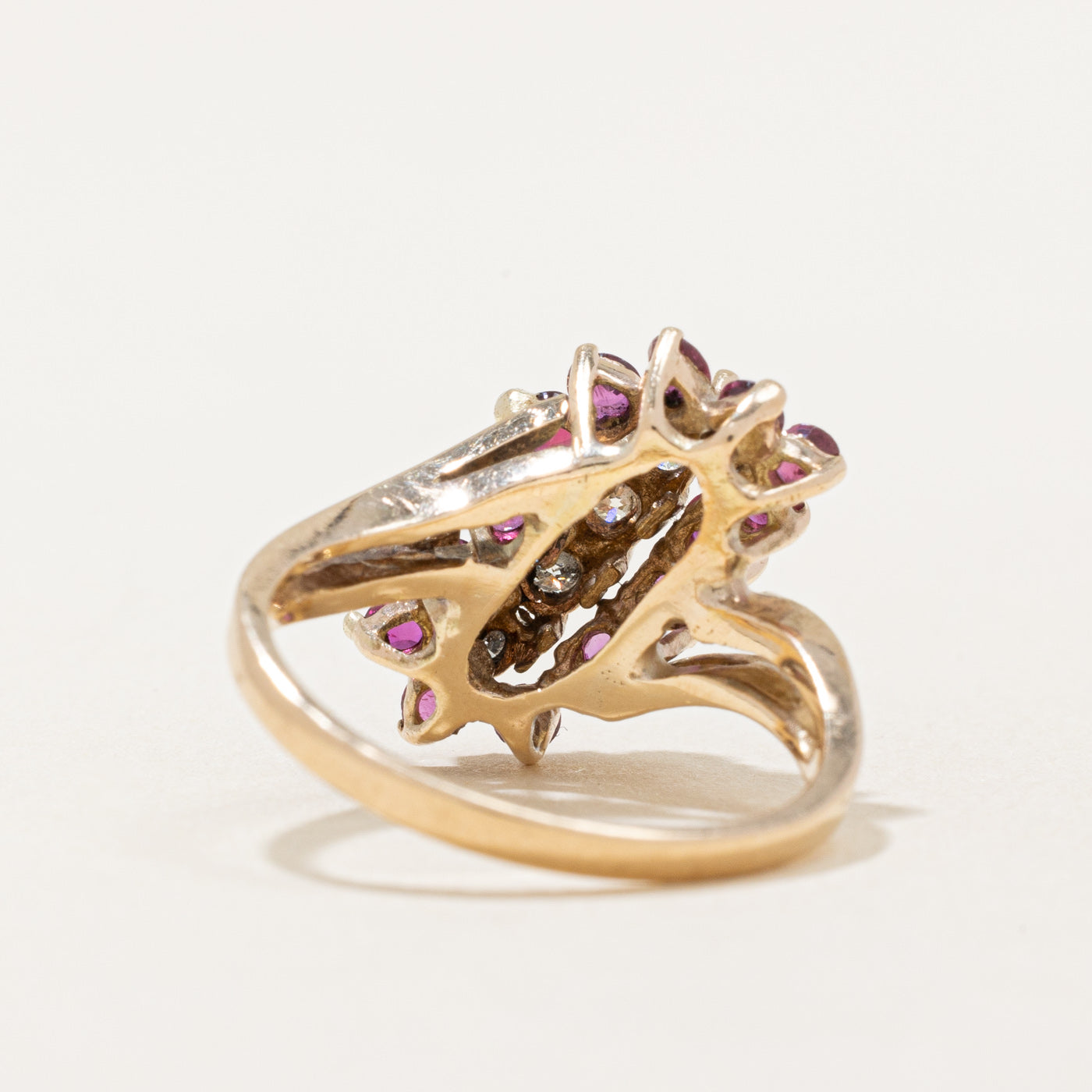Ruby & Diamond Waterfall Ring | 0.80ctw, 0.25ctw | SZ 5.75 |
