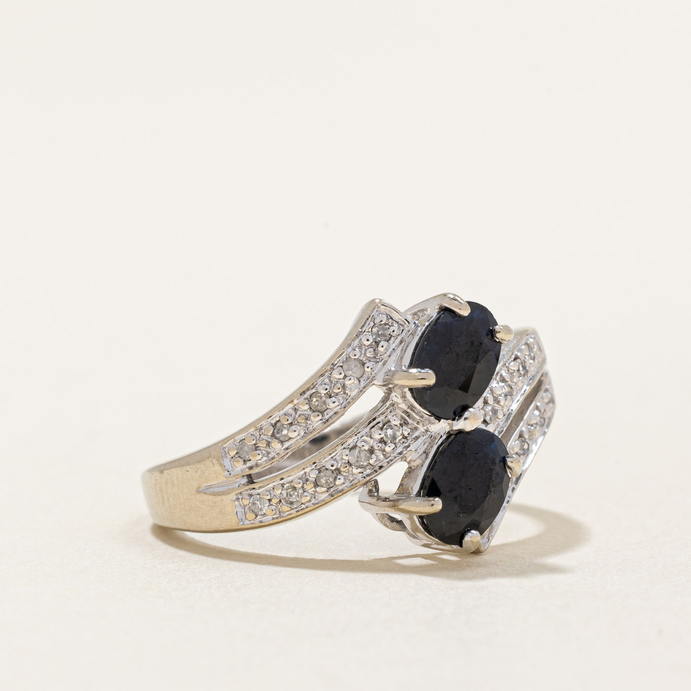 Sapphire & Diamond Bypass Ring | 0.80ctw, 0.10ctw | SZ 6.5 |