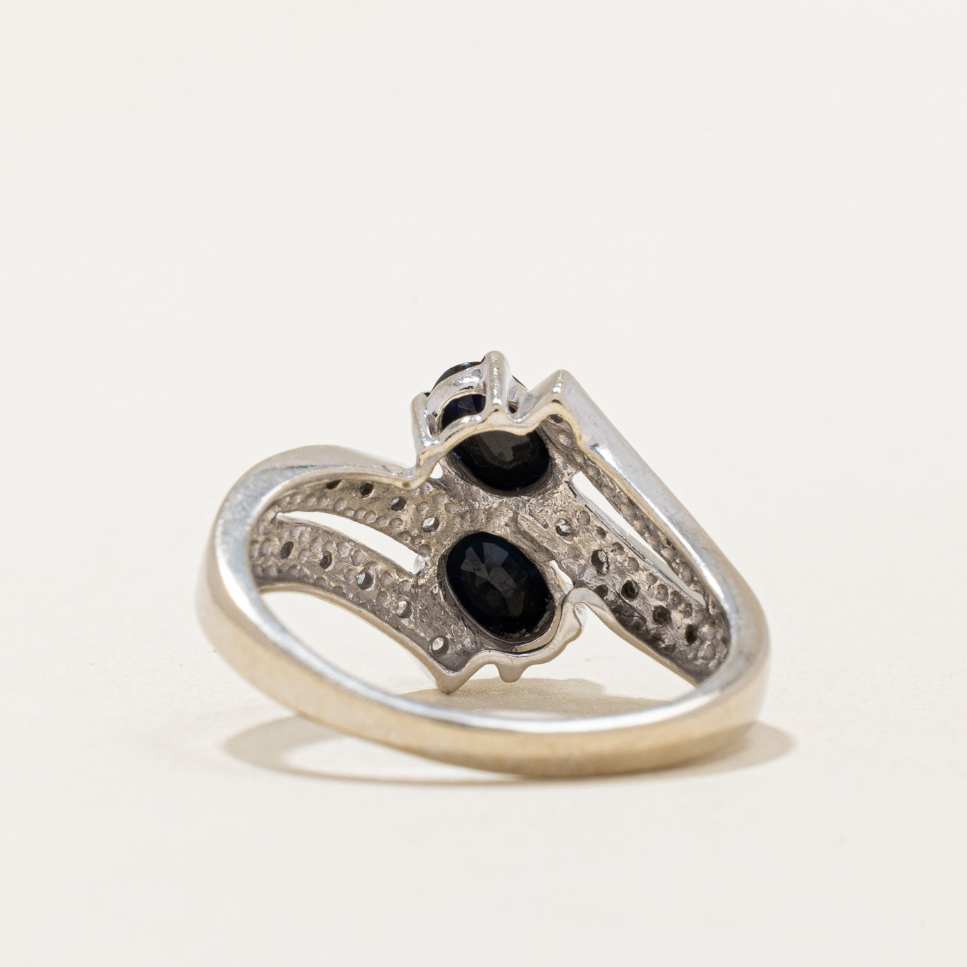 Sapphire & Diamond Bypass Ring | 0.80ctw, 0.10ctw | SZ 6.5 |