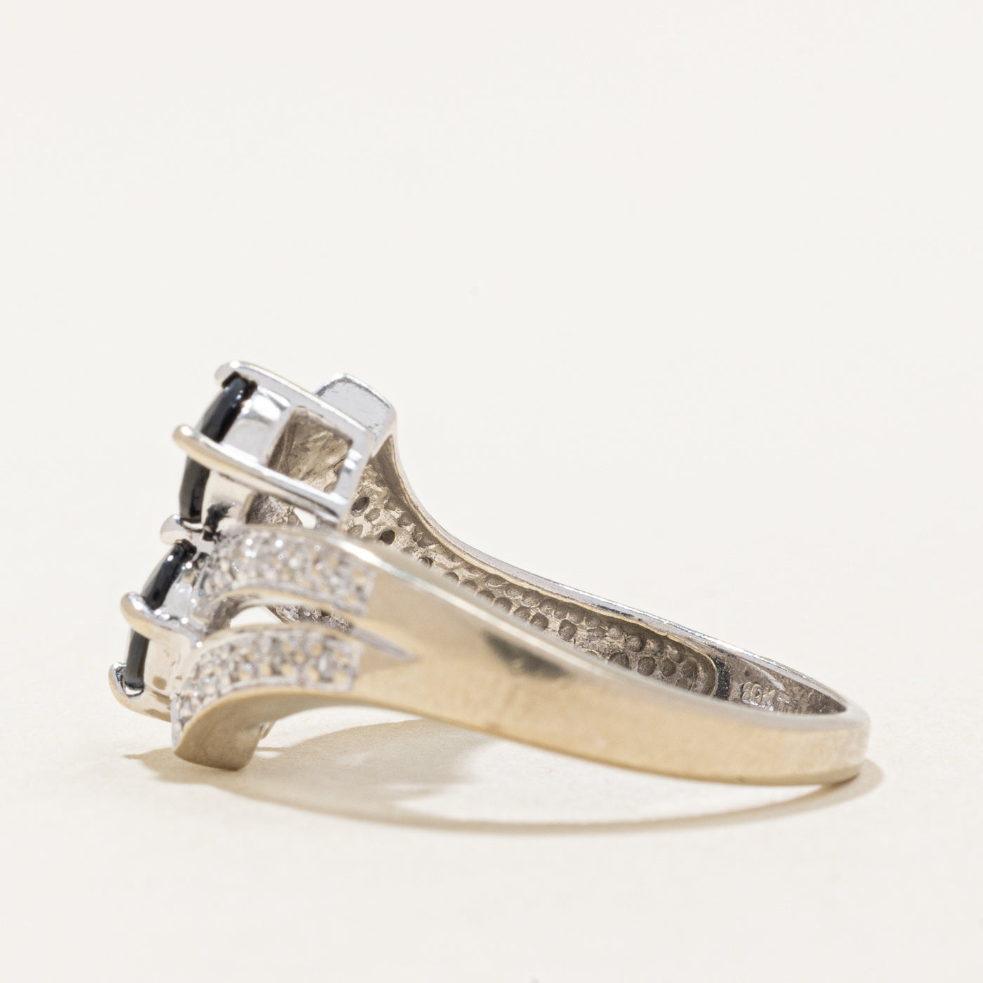 Sapphire & Diamond Bypass Ring | 0.80ctw, 0.10ctw | SZ 6.5 |