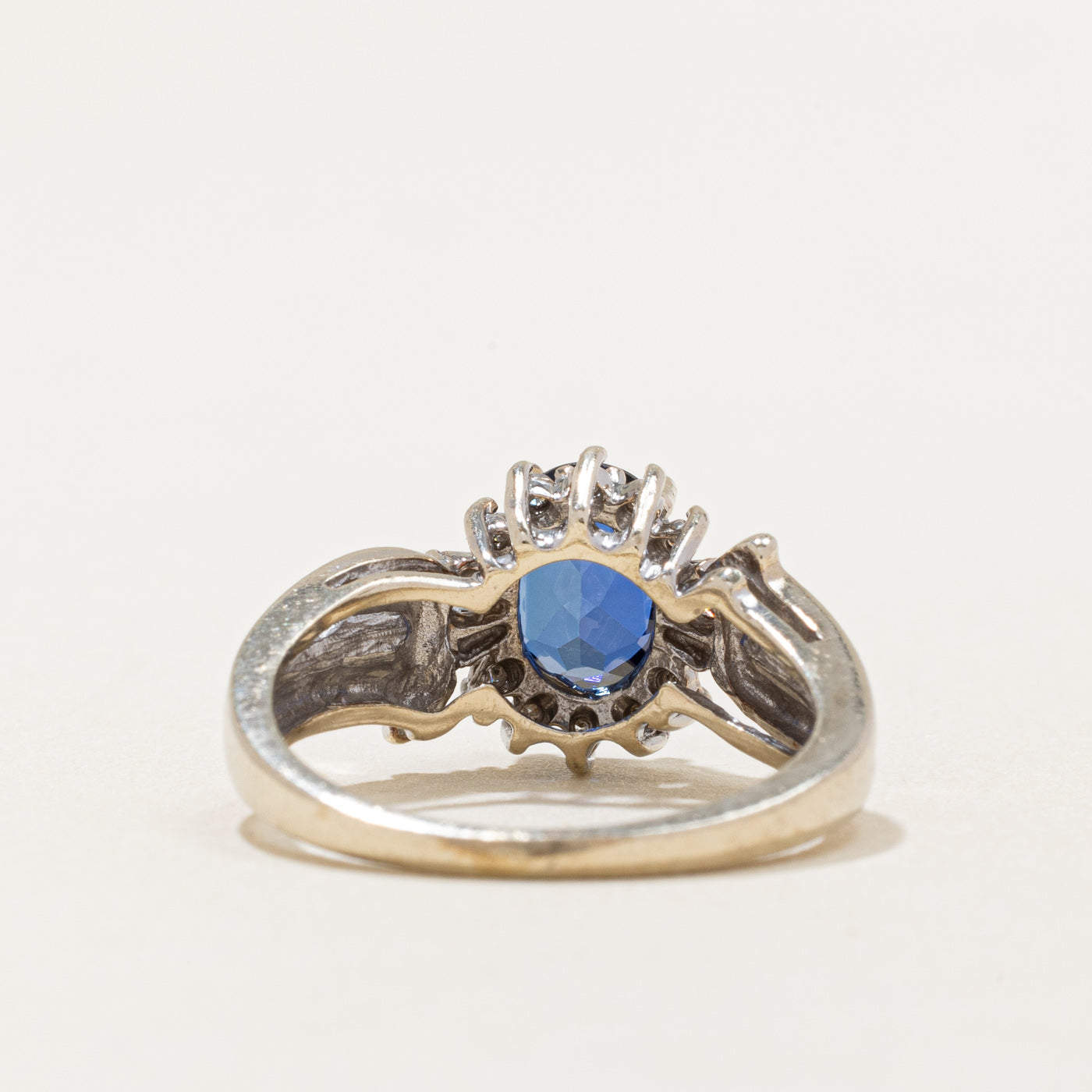 Synthetic Sapphire & Natural Diamond Ring | 1.00ct, 0.10ctw | SZ 5.75 |