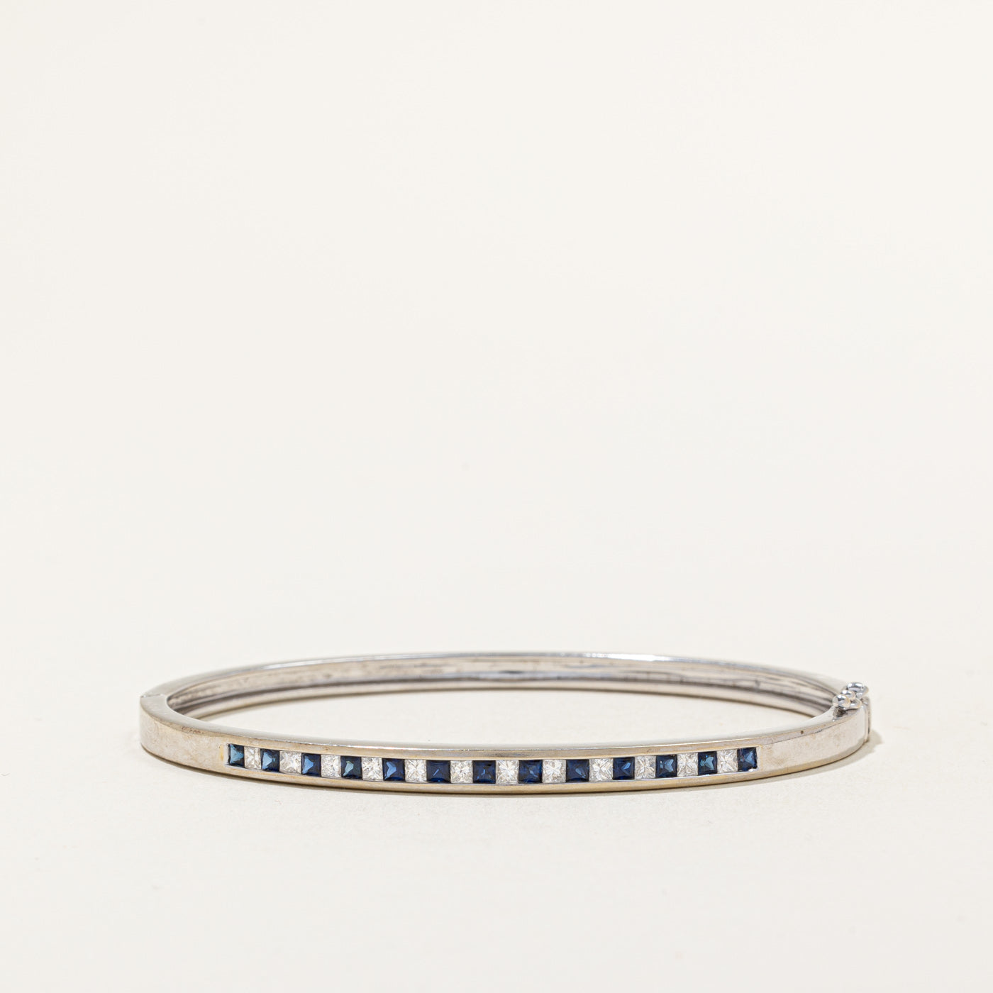 Princess Cut Sapphire & Diamond Bracelet | 0.75ctw, 0.60ctw | 6.5" |