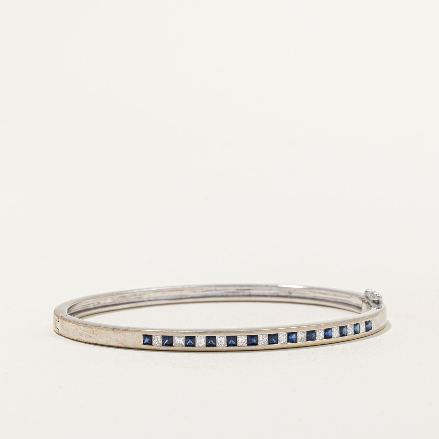 Princess Cut Sapphire & Diamond Bracelet | 0.75ctw, 0.60ctw | 6.5" |