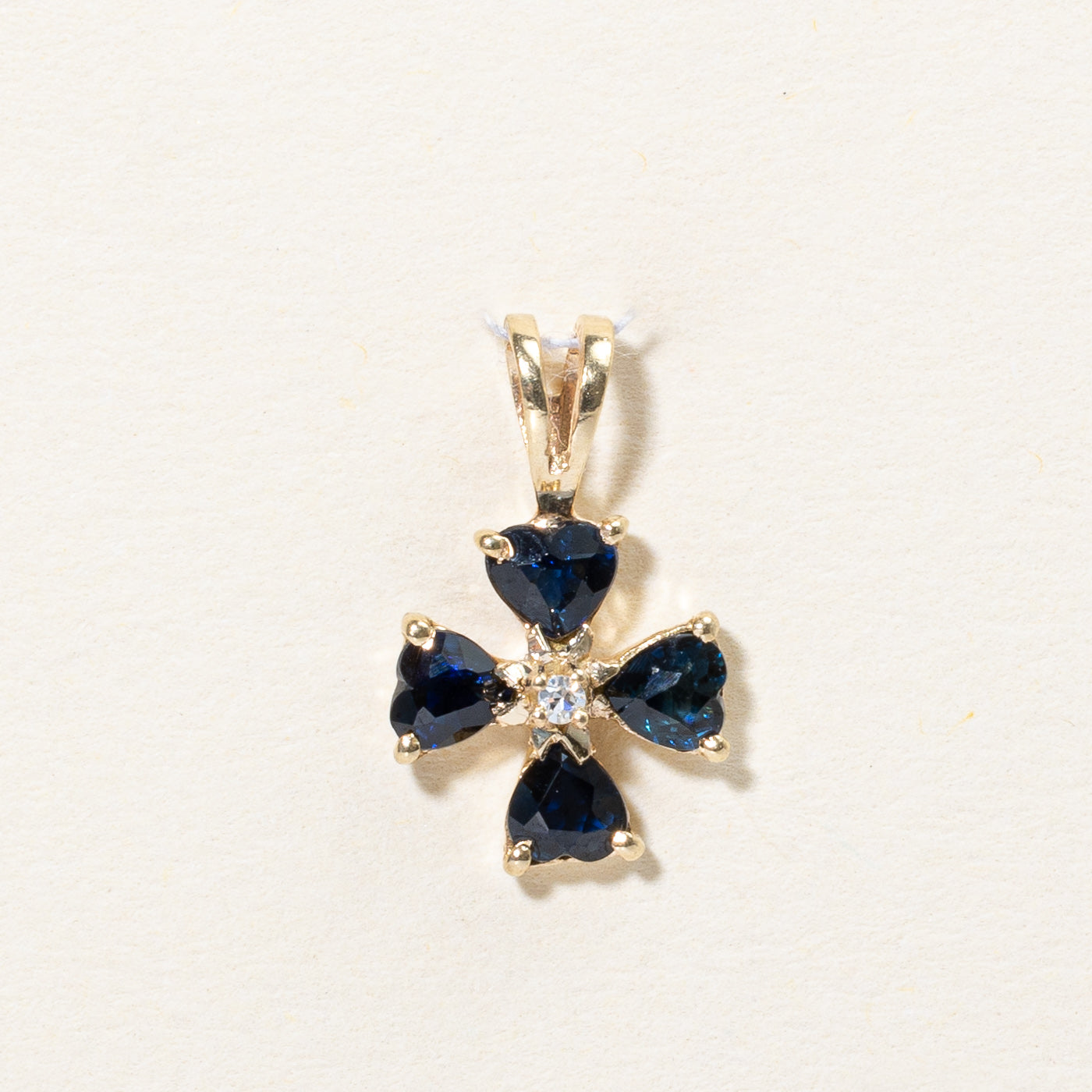 Sapphire Heart & Diamond Charm | 0.50ctw, 0.01ct |