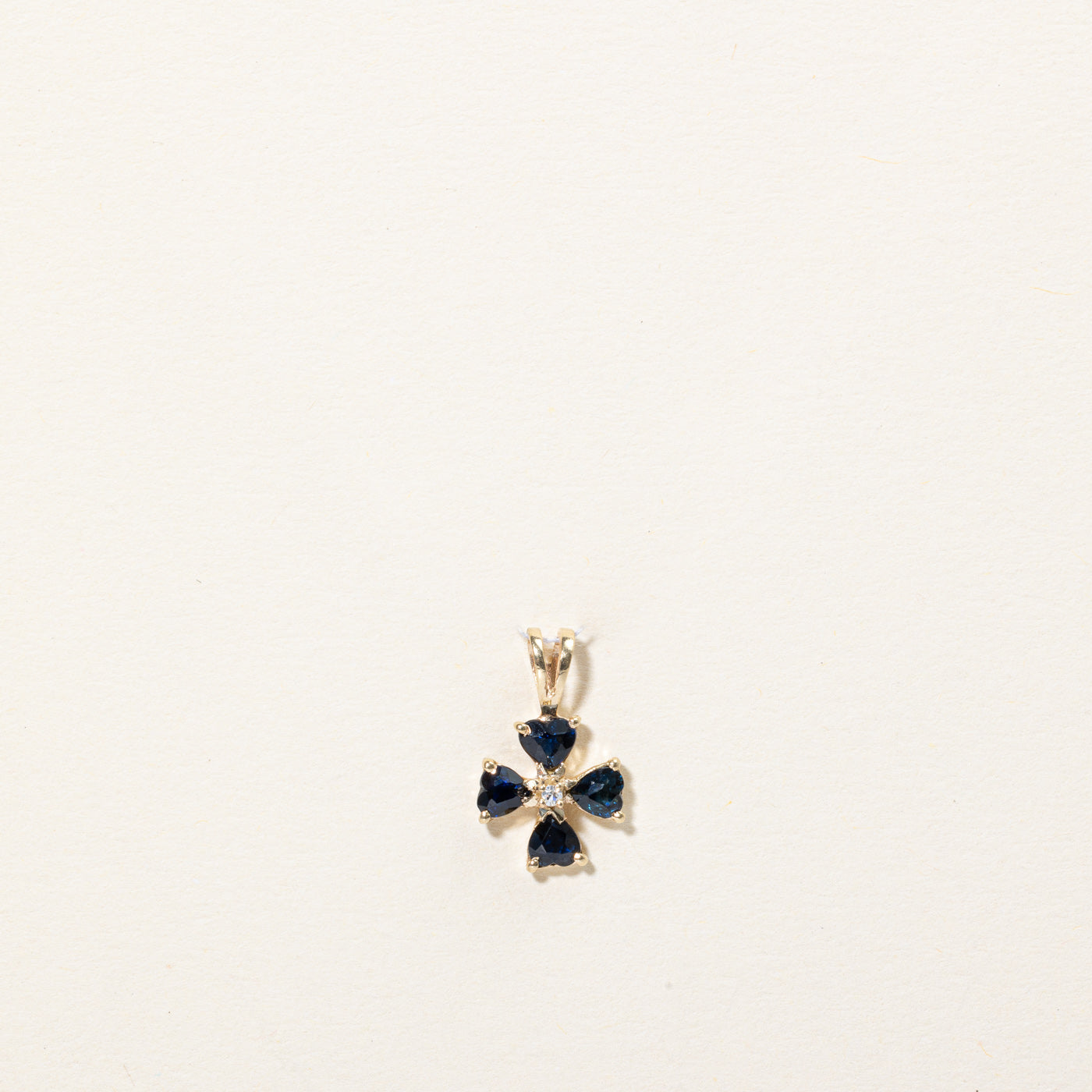 Sapphire Heart & Diamond Charm | 0.50ctw, 0.01ct |