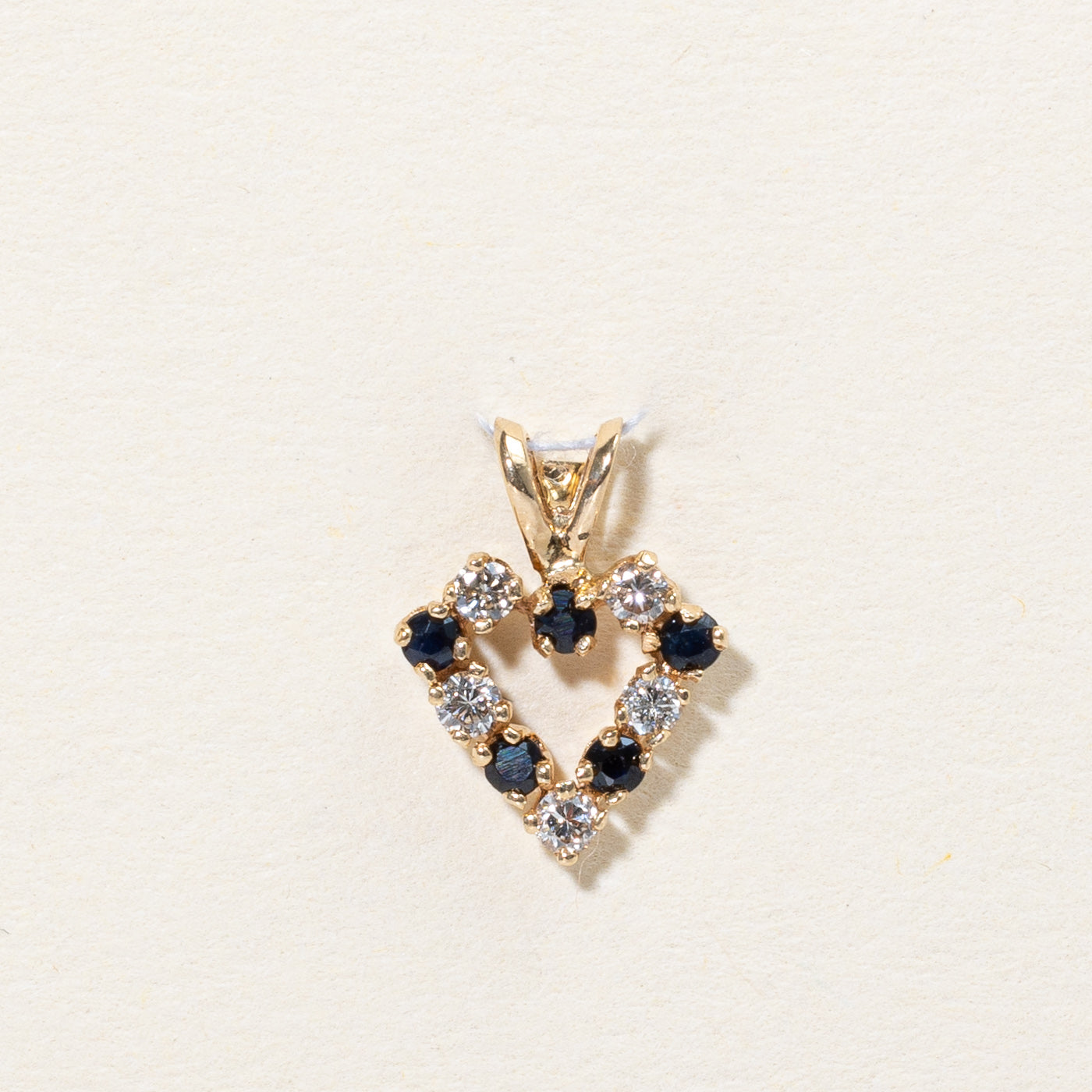 Sapphire & Diamond Heart Pendant | 0.14ctw, 0.10ctw |