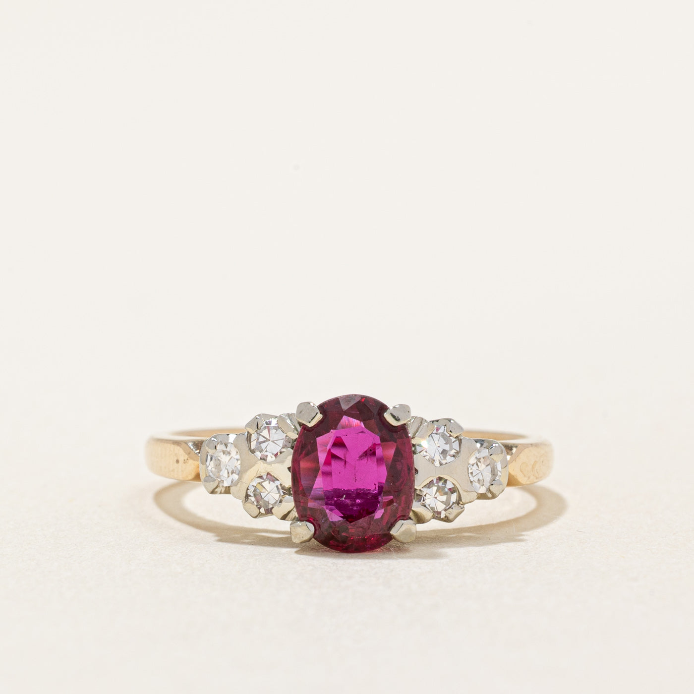 Ruby & Diamond Ring | 0.80ct, 0.18ctw | SZ 7.75 |