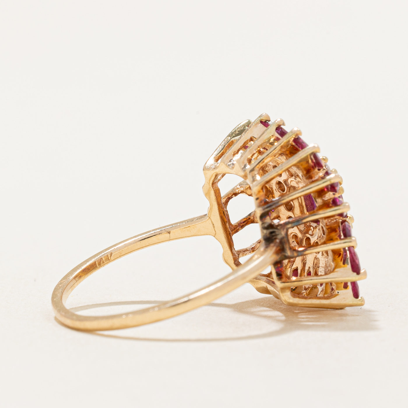 Ruby & Diamond Cocktail Ring | 1.20ctw, 0.16ctw | SZ 6.75 |