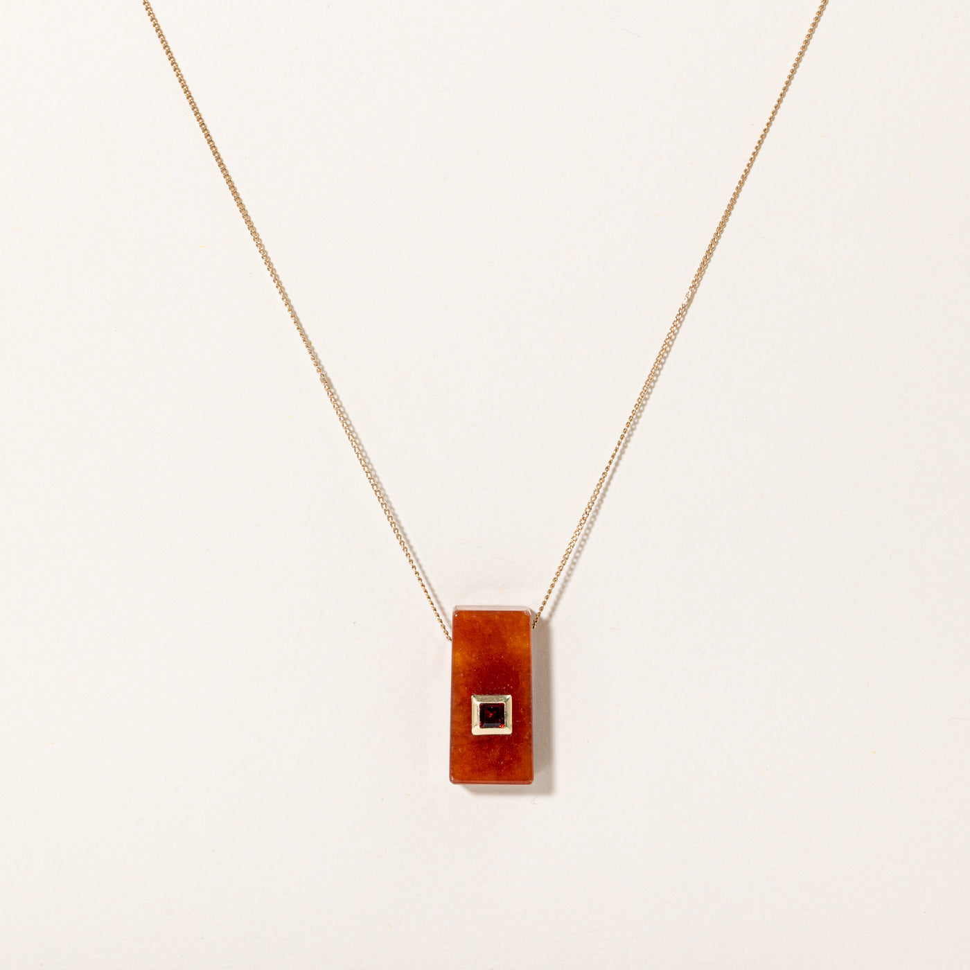 Jadeite & Garnet Pendant Necklace | 35.00ct, 0.40ct | 22" |