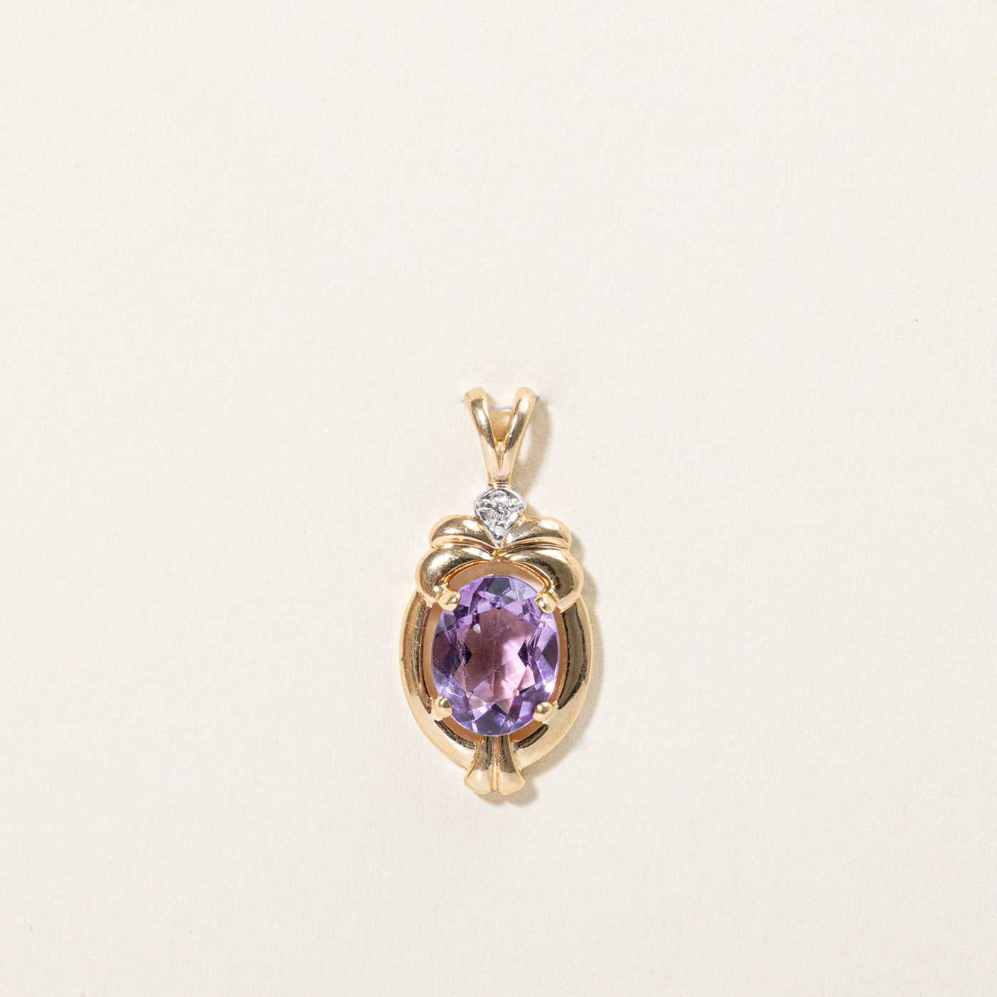 Amethyst & Diamond Pendant | 1.45ct, 0.01ct |