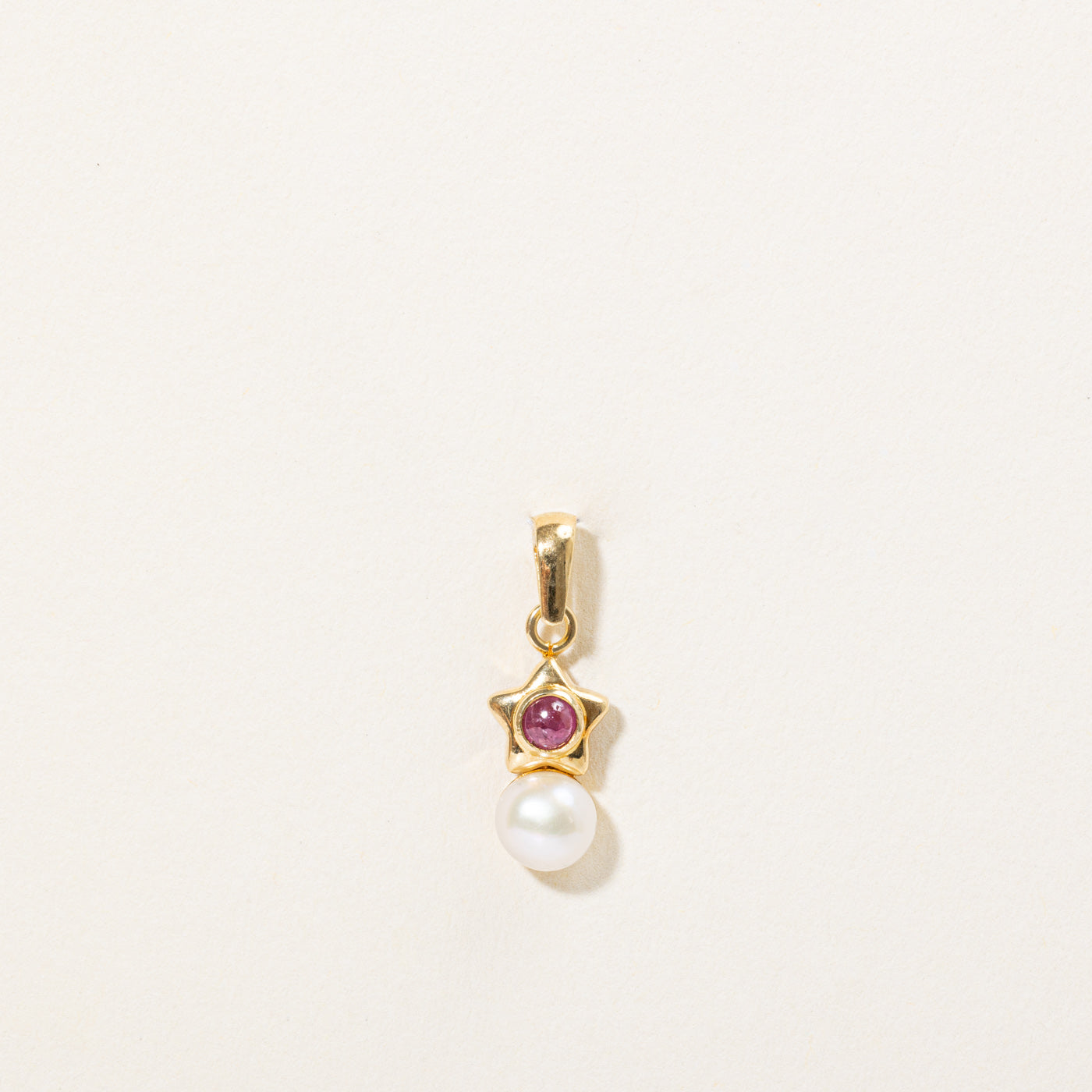 Ruby & Pearl Star Pendant | 0.16ct |