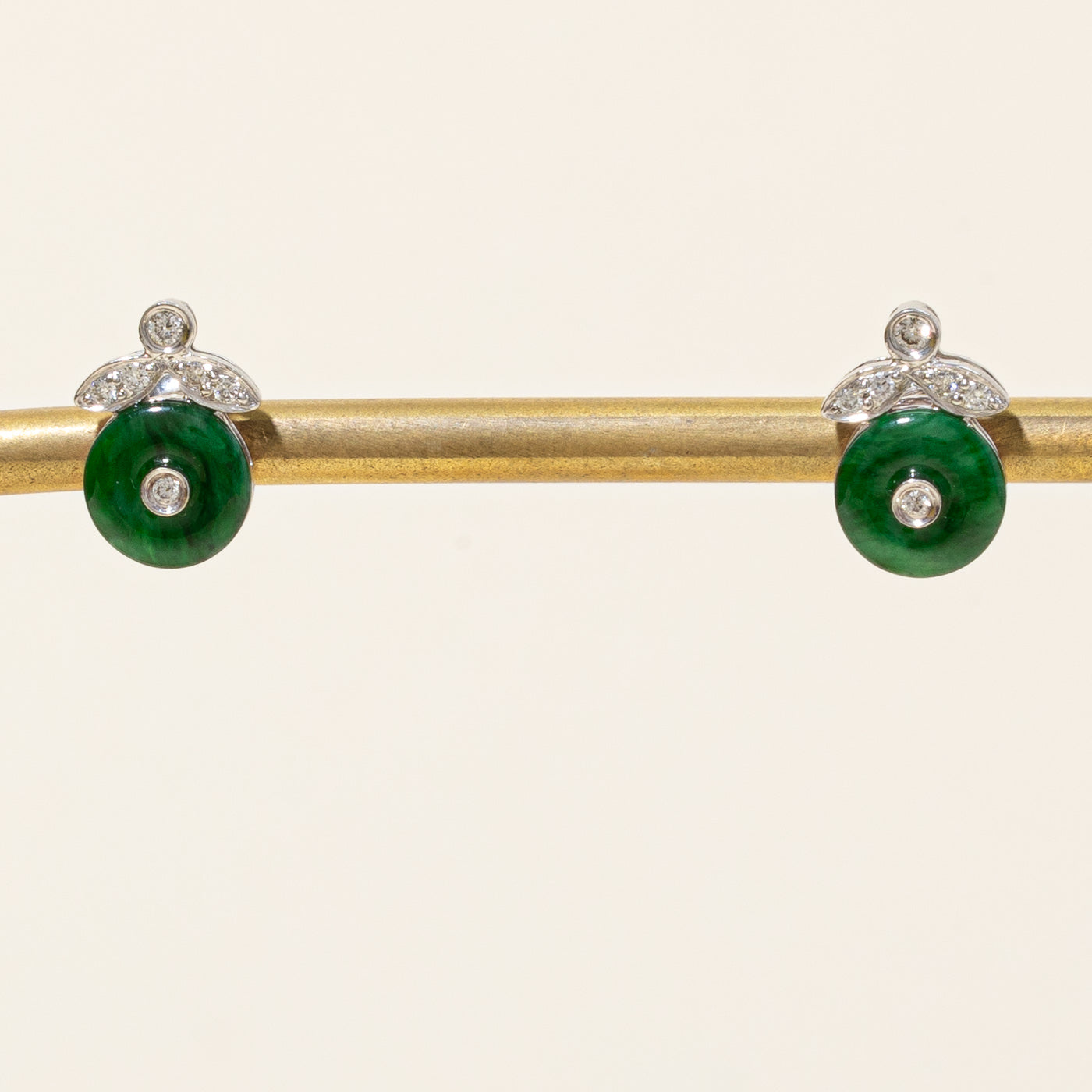 Jadeite & Diamond Earrings | 2.00ctw, 0.12ctw |