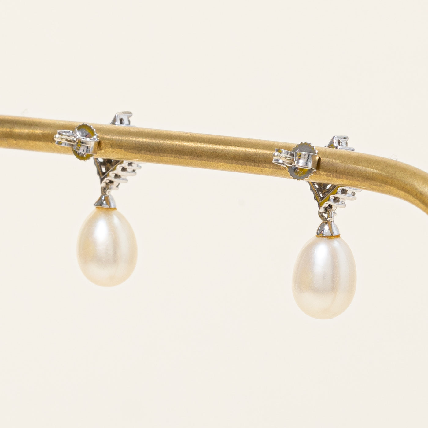 Cultured Pearl & Diamond Drop Earrings | 5.60ctw, 0.13ctw |