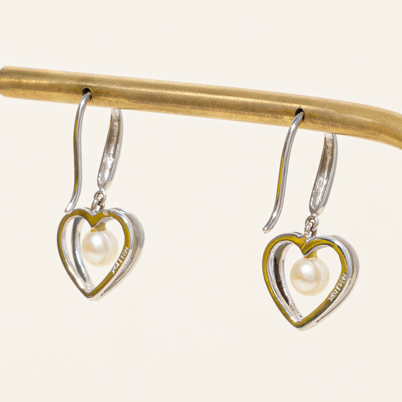 Boucles d'oreilles en forme de cœur en perles de culture | 1,20 ct |