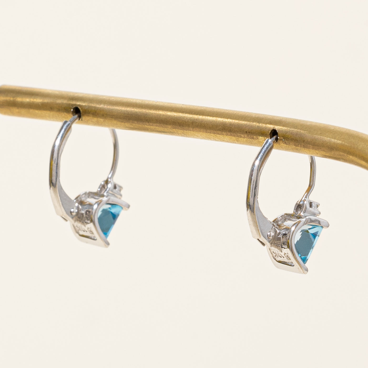 Blue Topaz & Diamond Huggie Earrings | 1.60ctw, 0.02ctw |