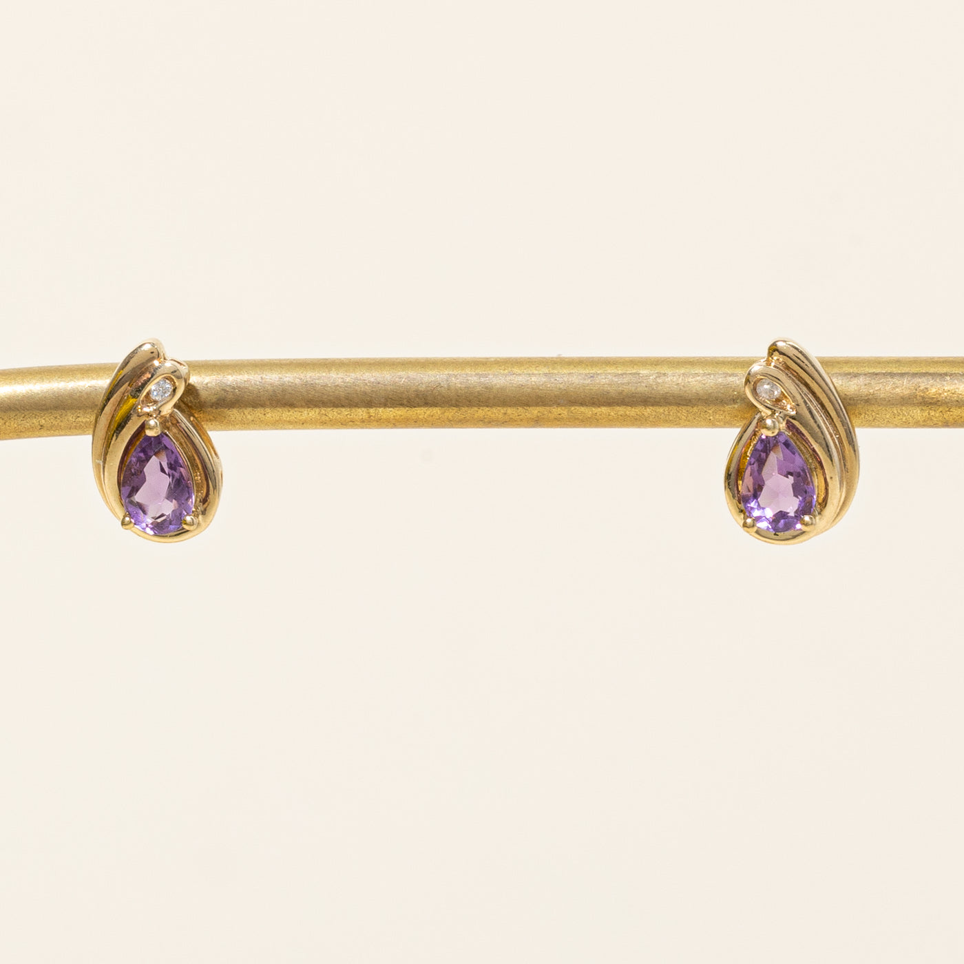 Amethyst & Diamond Earrings | 0.60ctw, 0.02ctw |