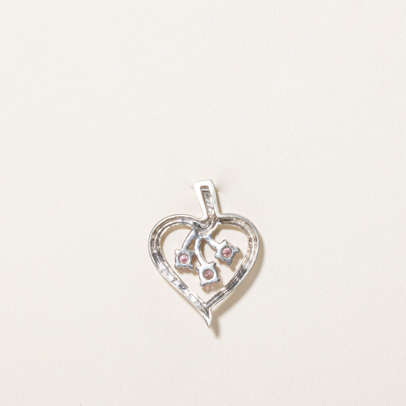 Synthetic Pink Sapphire Heart Pendant | 0.27ctw |