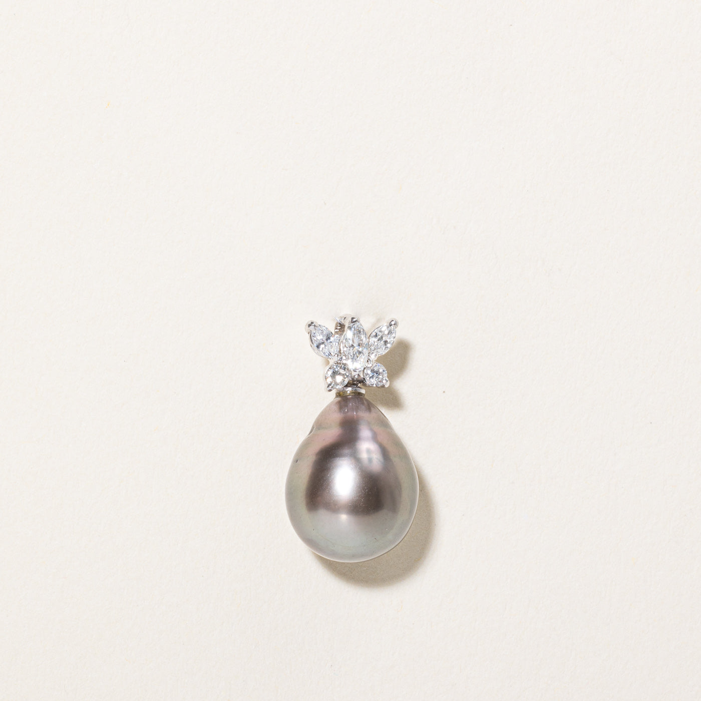 Tahitian Pearl & Diamond Drop Pendant | 0.20ctw |