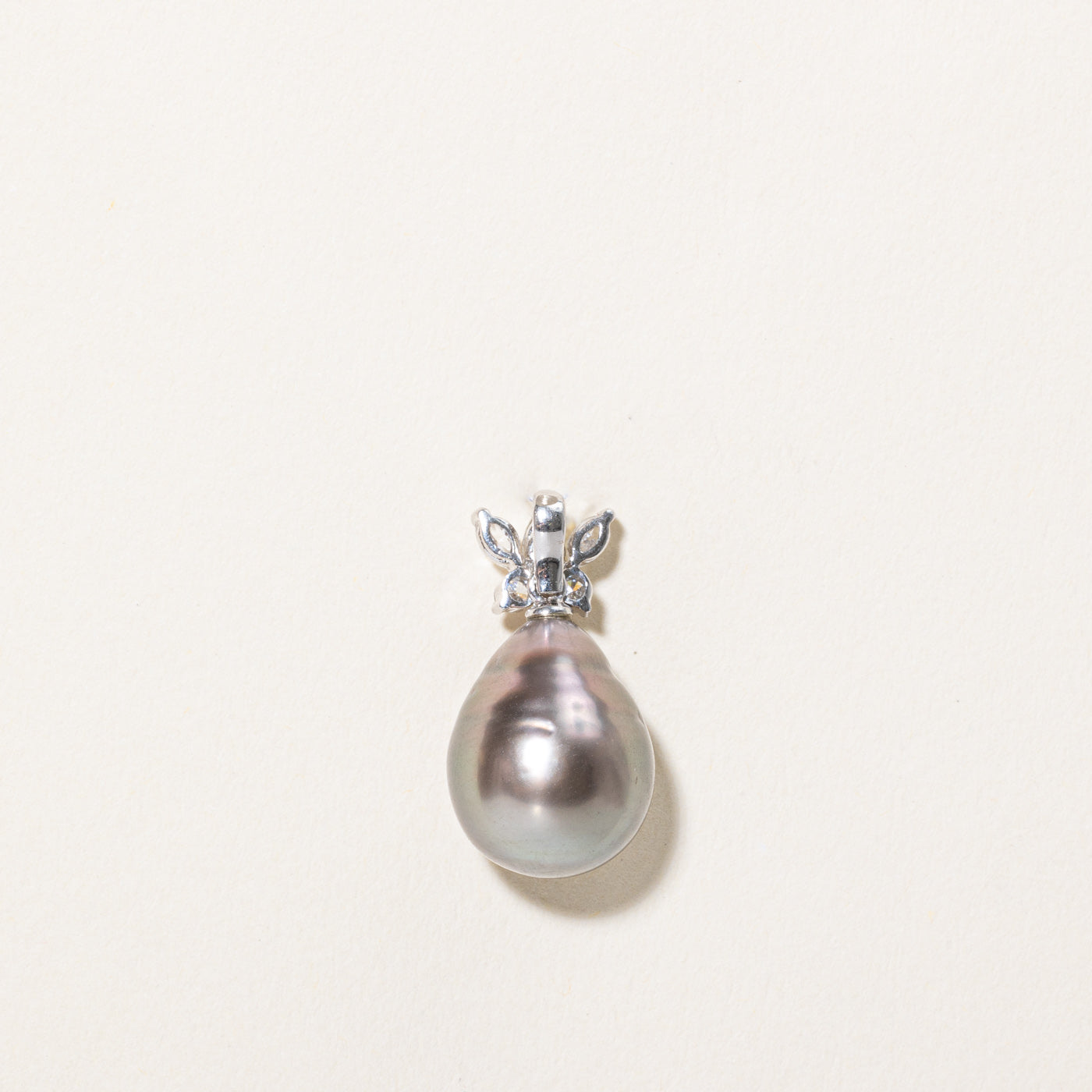 Tahitian Pearl & Diamond Drop Pendant | 0.20ctw |