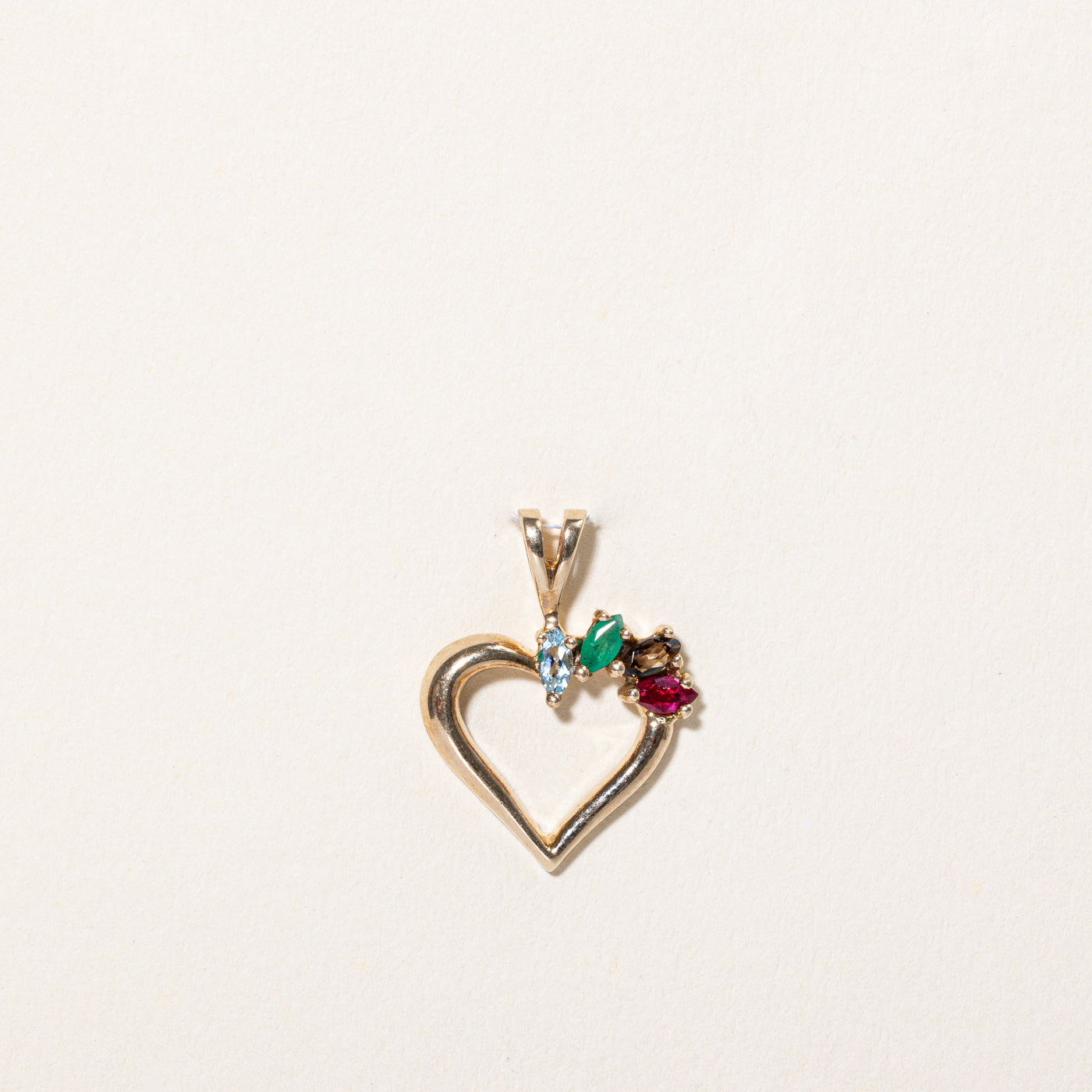 Multi Gemstone Heart Pendant | 0.23ctw |