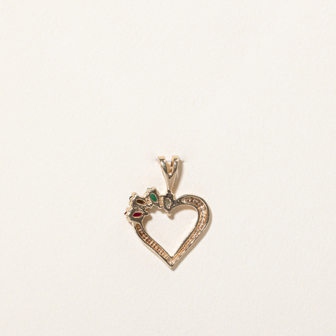 Multi Gemstone Heart Pendant | 0.23ctw |
