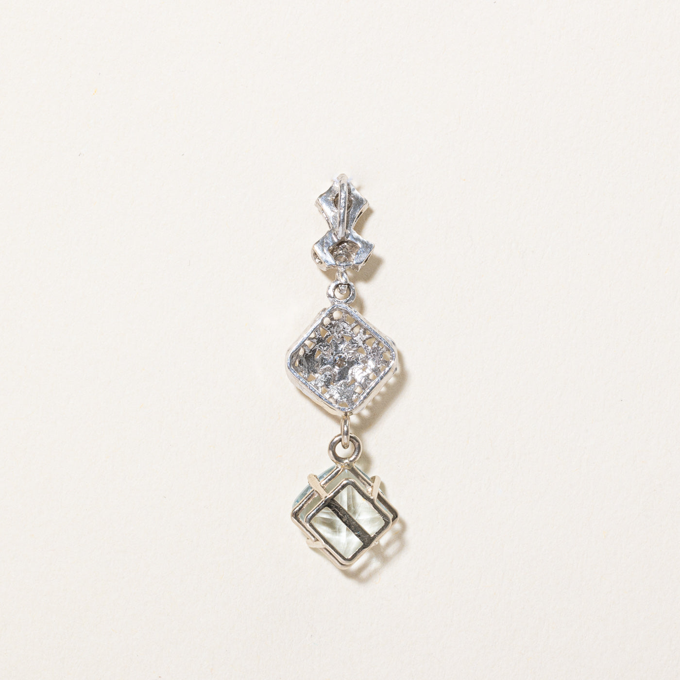 Aquamarine & Diamond Drop Pendant | 1.65ct, 0.07ctw |