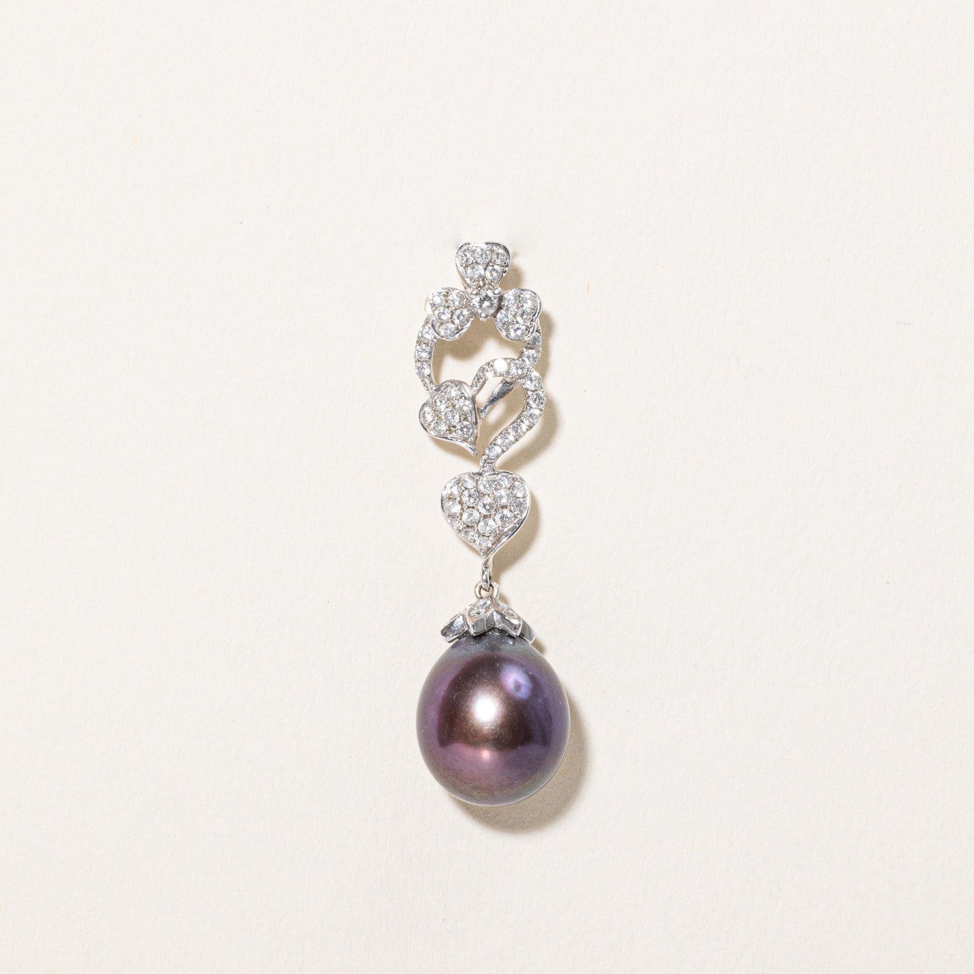 Pearl & Diamond Drop Pendant | 0.35ctw |