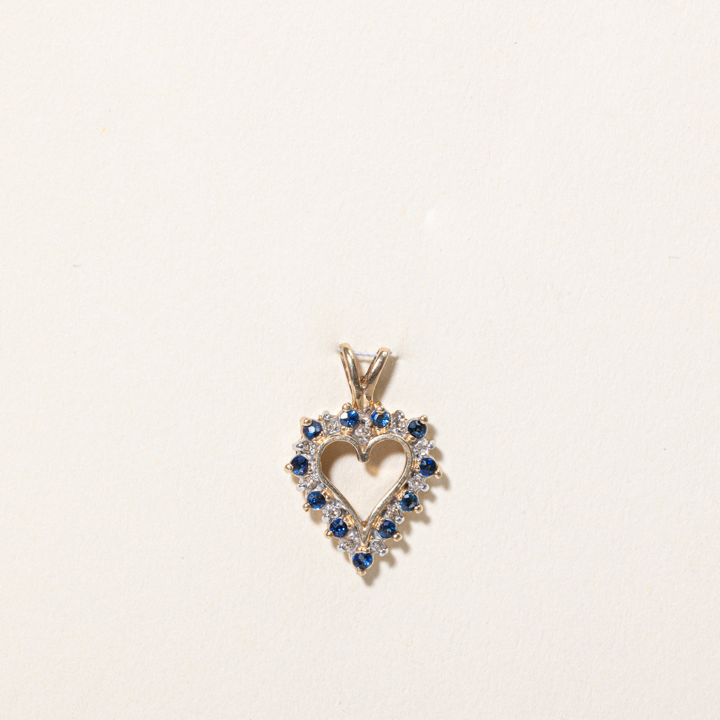 Sapphire & Diamond Heart Pendant | 0.18ctw, 0.05ctw |