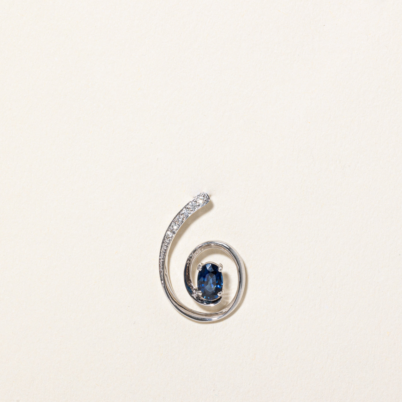 Sapphire & Diamond Spiral Pendant | 0.55ct, 0.03ctw |