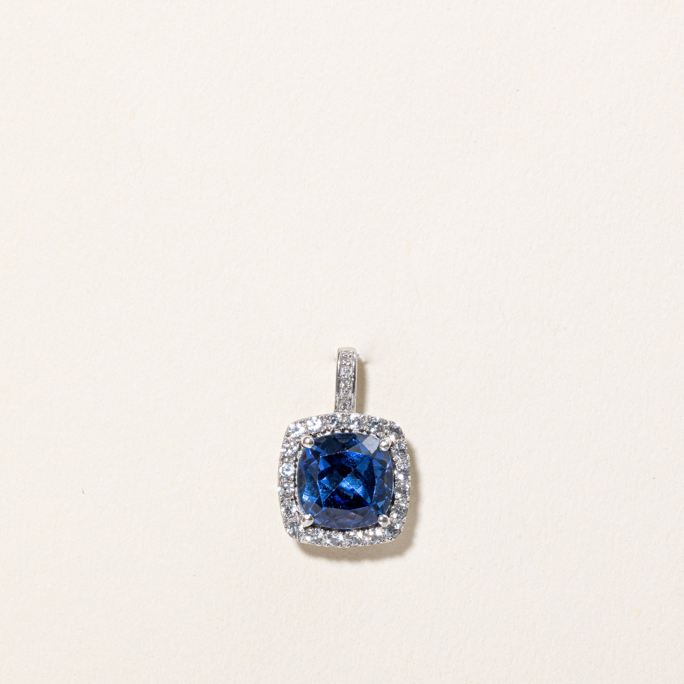 Synthetic Sapphire & Natural Diamond Pendant | 4.80ctw, 0.01ctw |