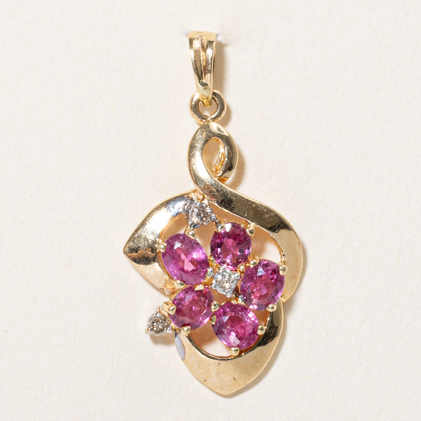 Ruby & Diamond Pendant | 0.80ctw, 0.04ctw |