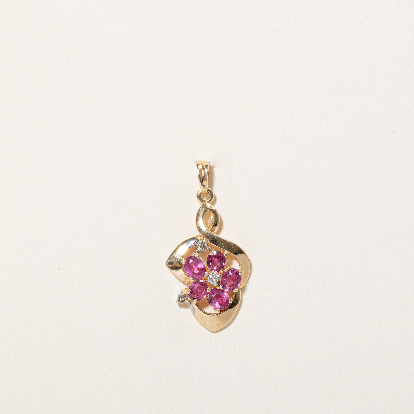 Ruby & Diamond Pendant | 0.80ctw, 0.04ctw |