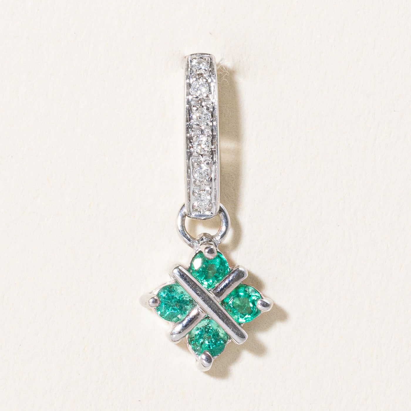 Emerald & Diamond Pendant | 0.12ctw, 0.03ctw |